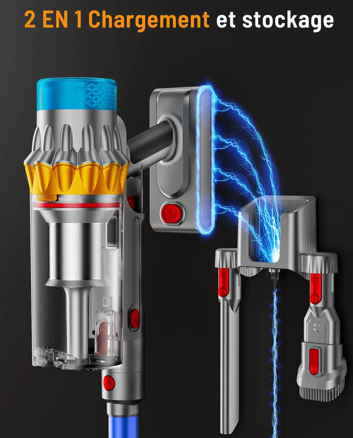 Aspirateur Balai sans Fil 650W 55KPA 70Min Puissant Autoportante 1,8L Brosse Anti-Enchevêtrement