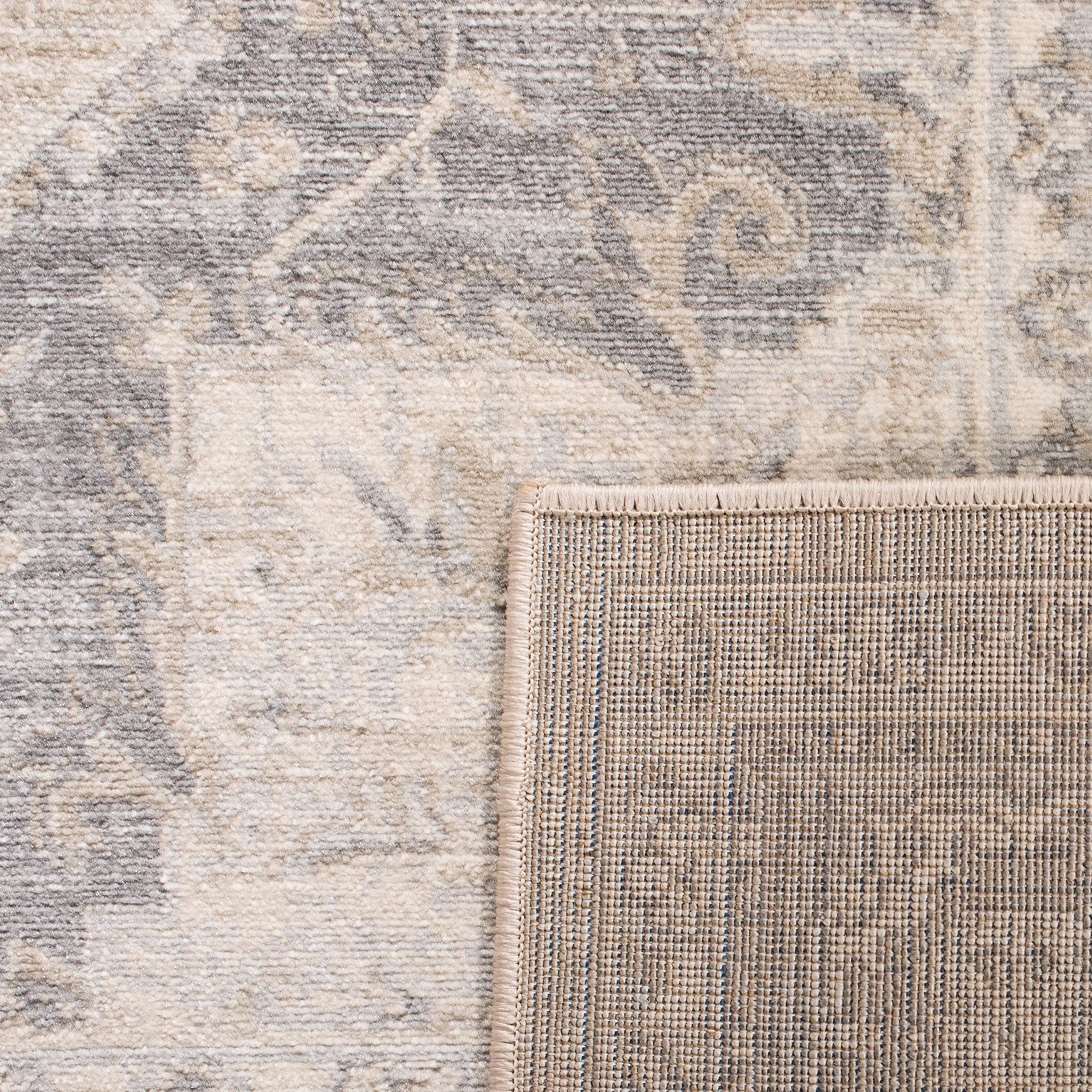 SAFAVIEH Tapis Traditionnel pour Salon, Salle à Manger, Chambre à Coucher - Brentwood Collection, Tapis à Poil Court, Crème et Gris, 122 X 183 cm