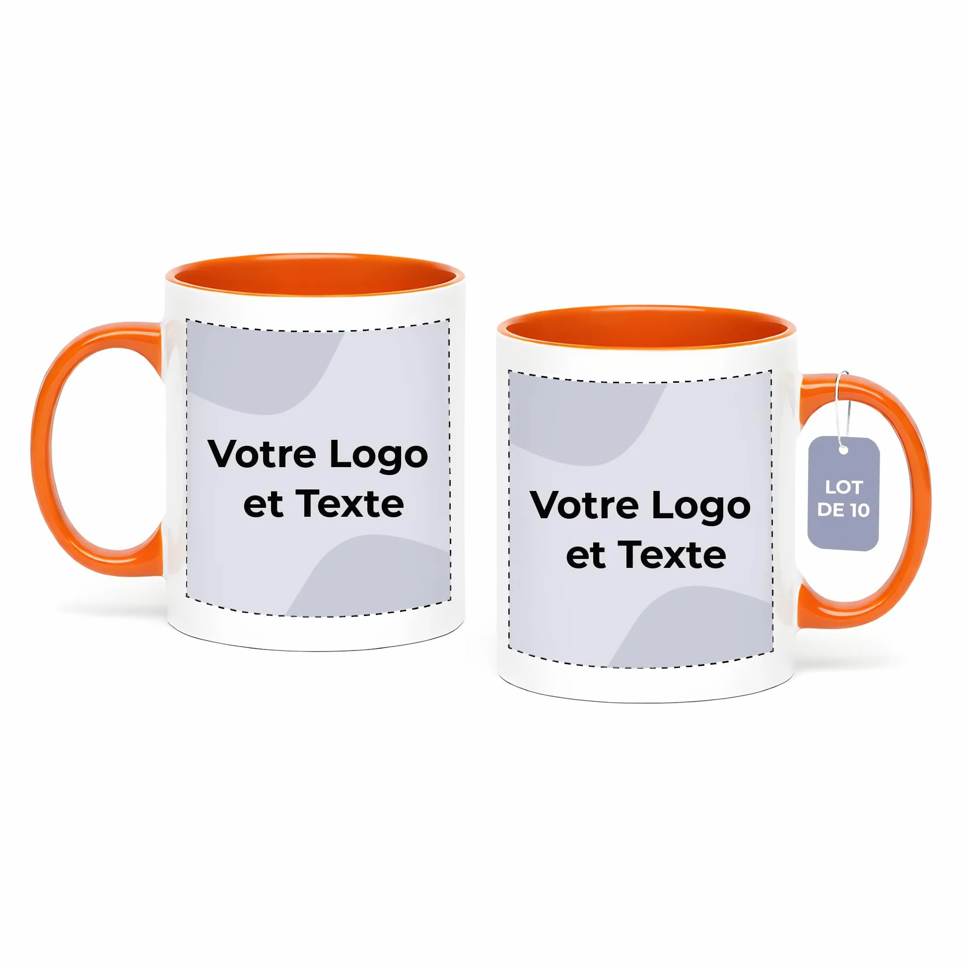 Cimpress Mug Personnalisable Photo Texte, 325 ml, Lot de 10, Orange | Tasse A Cafe Personnalisée Prénom, Tasses d'entreprise avec son propre logo, Cadeau d'Entreprise, Collègue