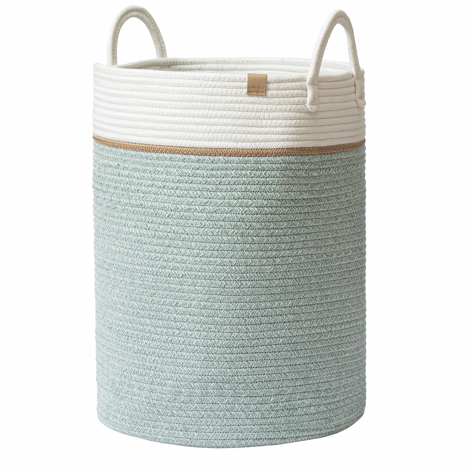 Panier de rangement en corde tissée LA JOLIE MUSE 72 litres XL vert lierre