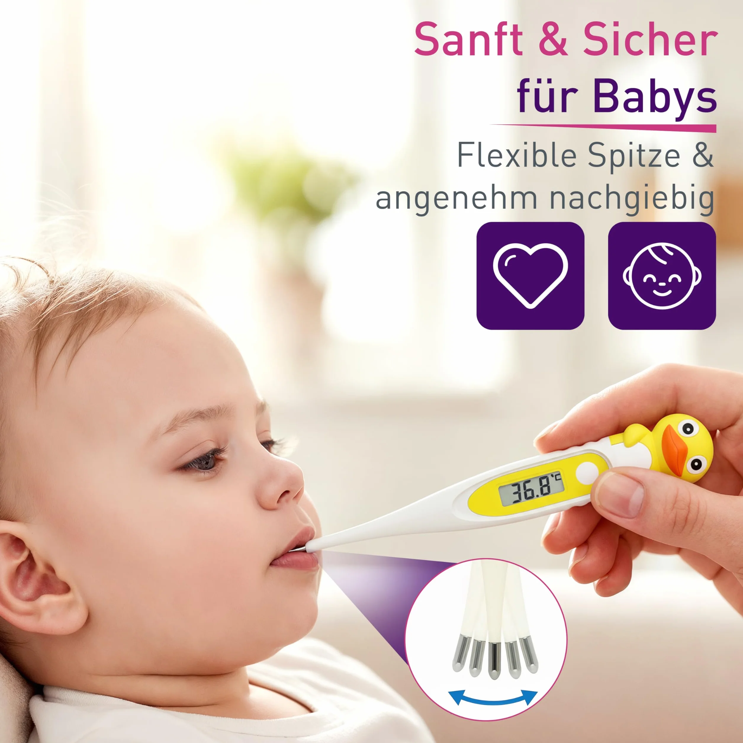 Thermomètre numérique SC 44 Flex Canard Blanc Enfant Bébé