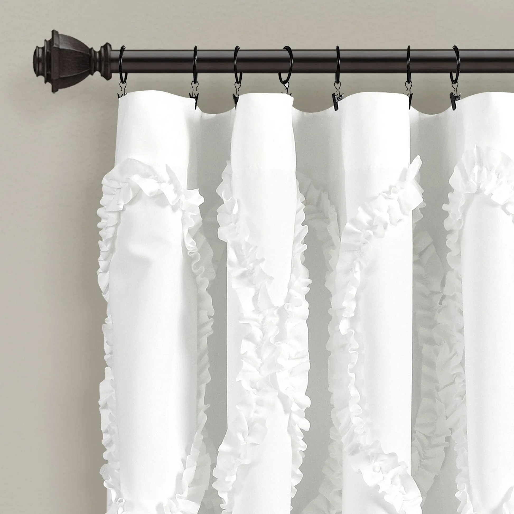 Lush Decor Avon Rideau de fenêtre Ivoire pour Salon, Salle à Manger, Chambre à Coucher (Simple), 137,2 x 241,3 cm (l x L), Blanc