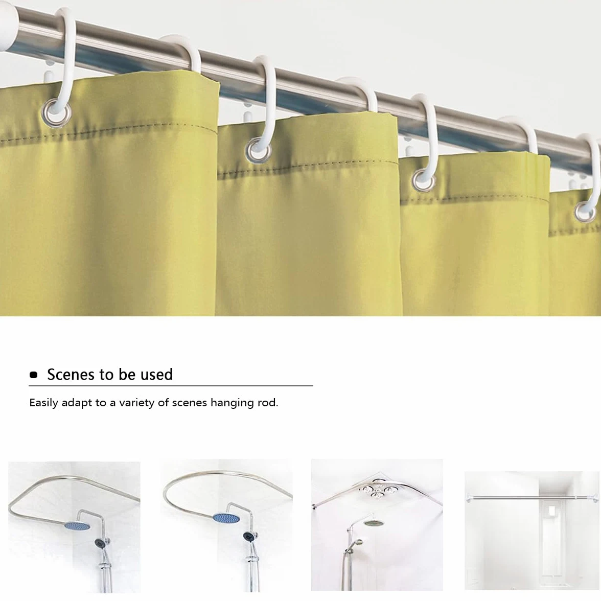 Rideau de Douche Abstrait Jaune Vert Texture dégradée de citronnelle éclatante Tissu imperméable Rideaux de Salle de Bain avec Crochets en Forme de C 200 x 220 cm