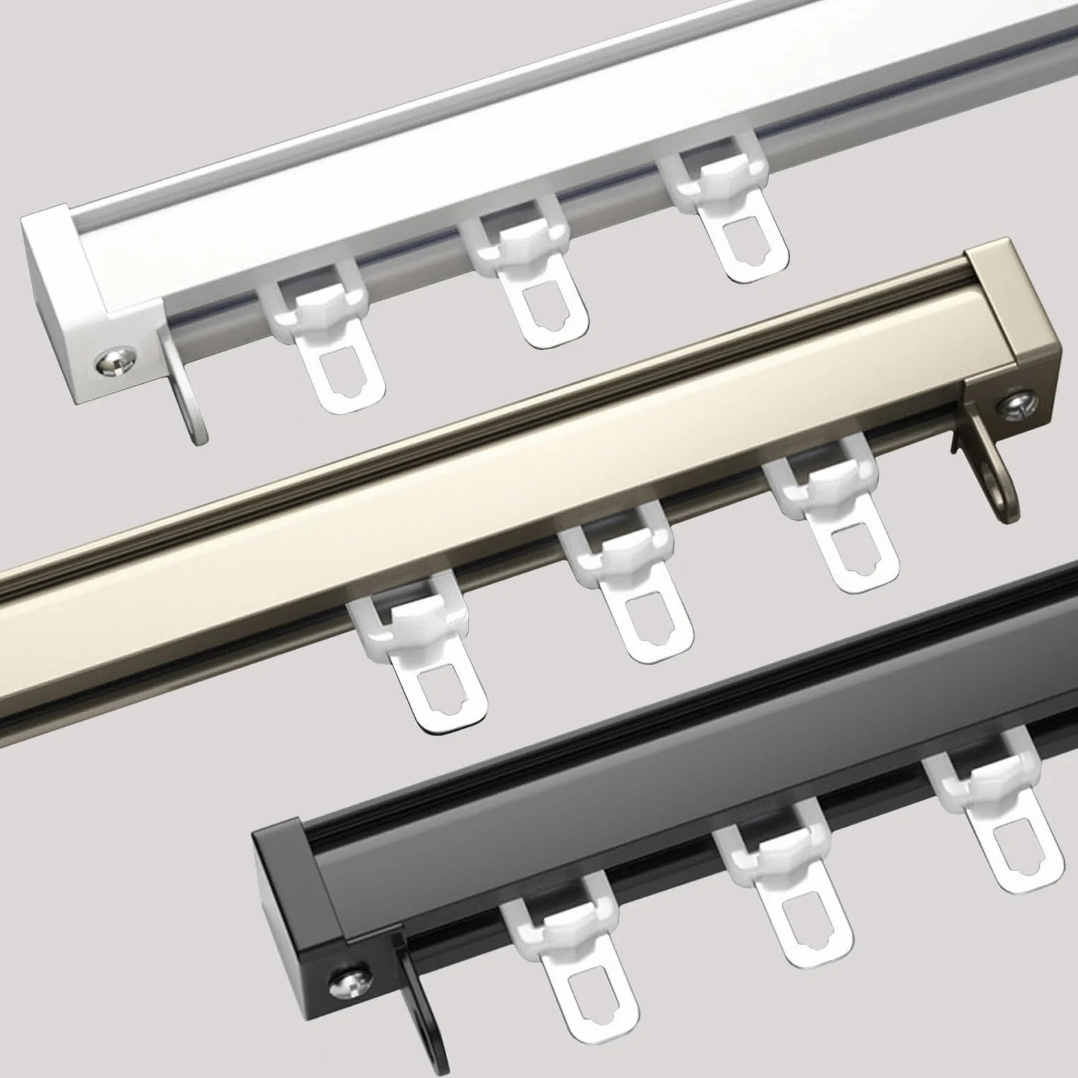 LIYI929GP Tringle À Rideau De Plafond pour Rideaux, Rail De Rideau De Plafond, Rails De Rideaux en Aluminium Robuste, Montage Au Plafond Ou Au Mur - Séparateur De Pièce, Facile À Installer