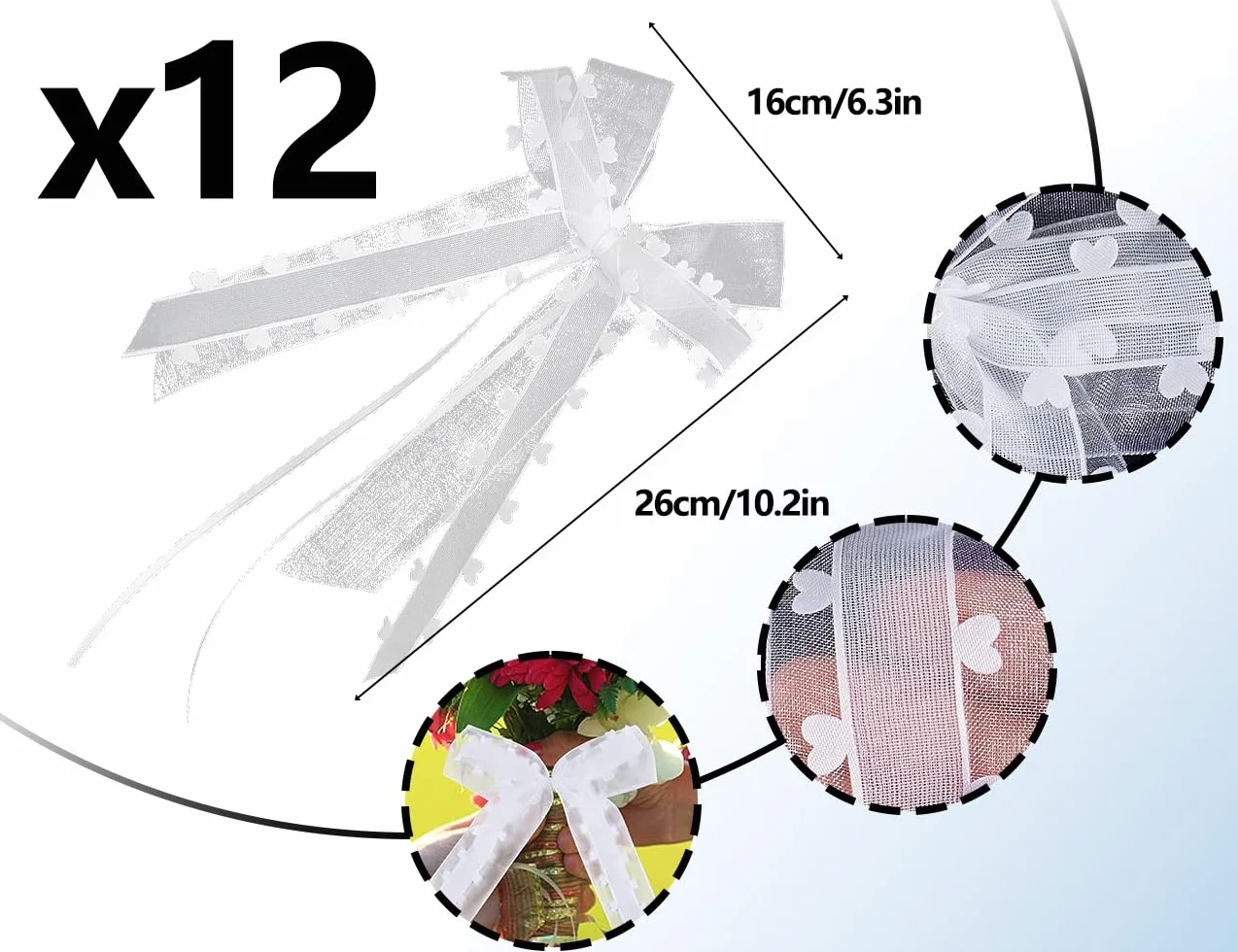 KAPSING 12 Pièces Noeuds d'antenne pour Voiture, Mariage, Bijoux, Décoration