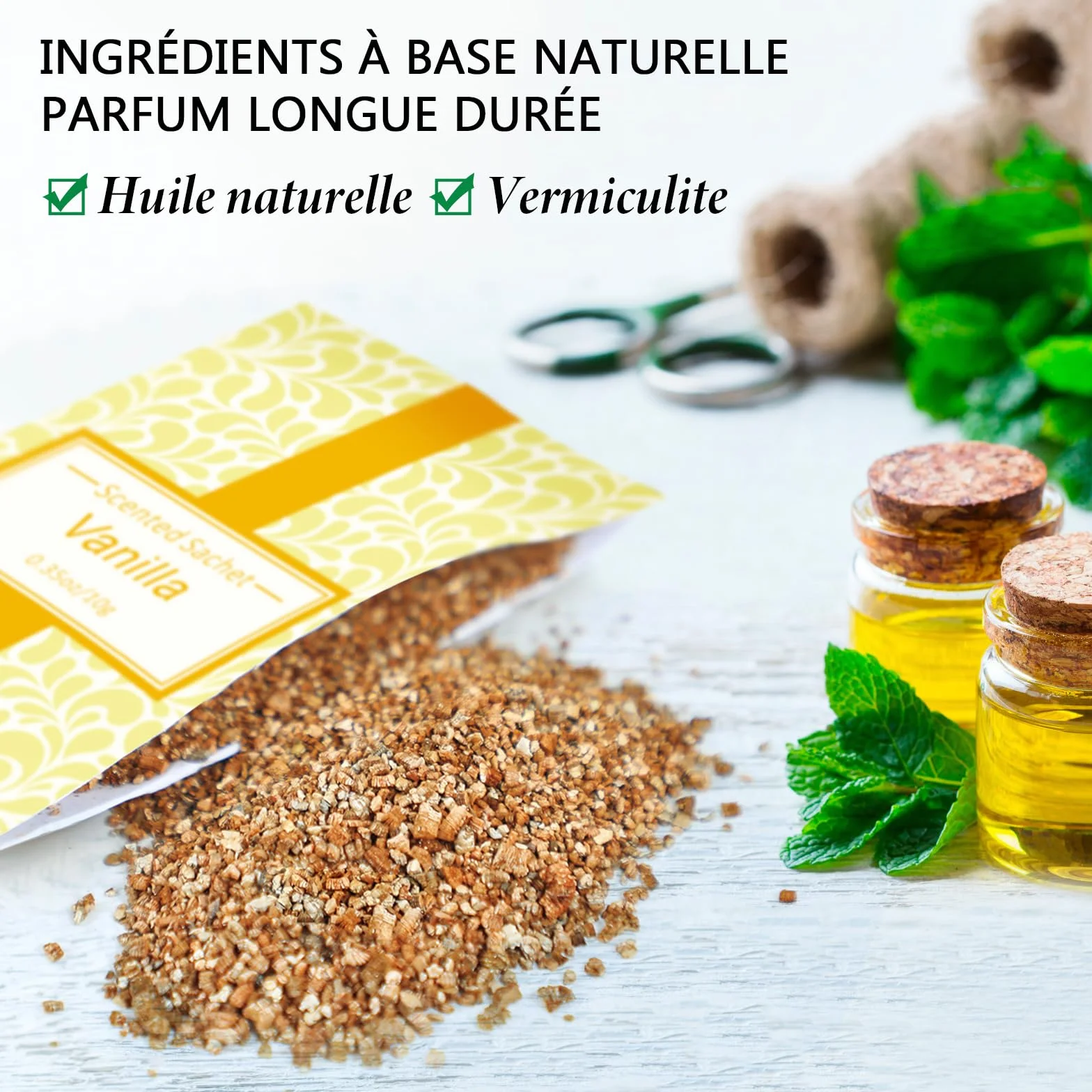 SCENTORINI Sachets Parfumés Frais pour Tiroirs, 16 sachets, 4 Senteurs Lin, Coton, Vanille, Eucalyptus Sauge