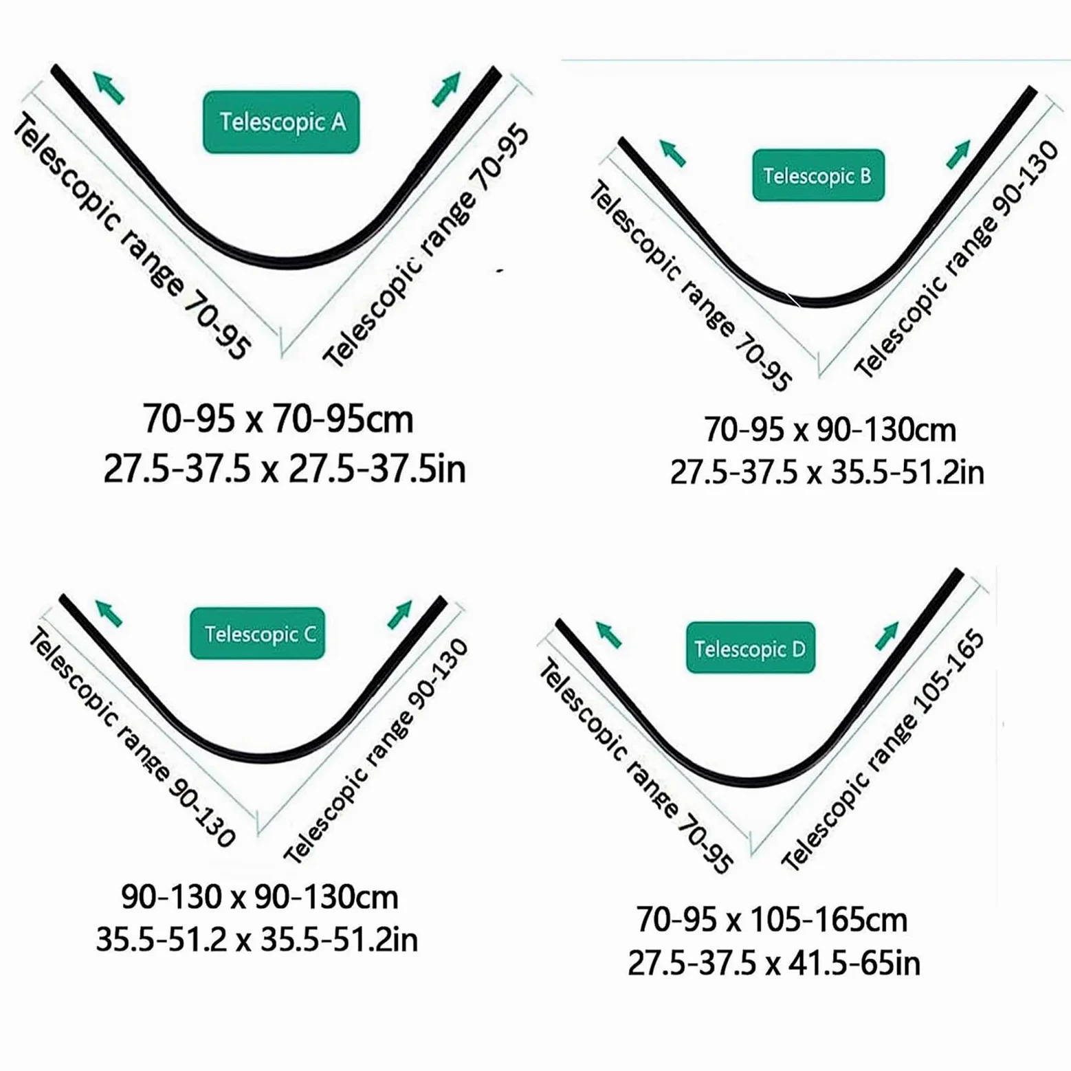 Barre de douche courbée L-SD réglable – Rail d'angle extensible en acier inoxydable 304 pour salle de bain et magasin de vêtements, sans perçage, convient pour 90 à 130 cm.