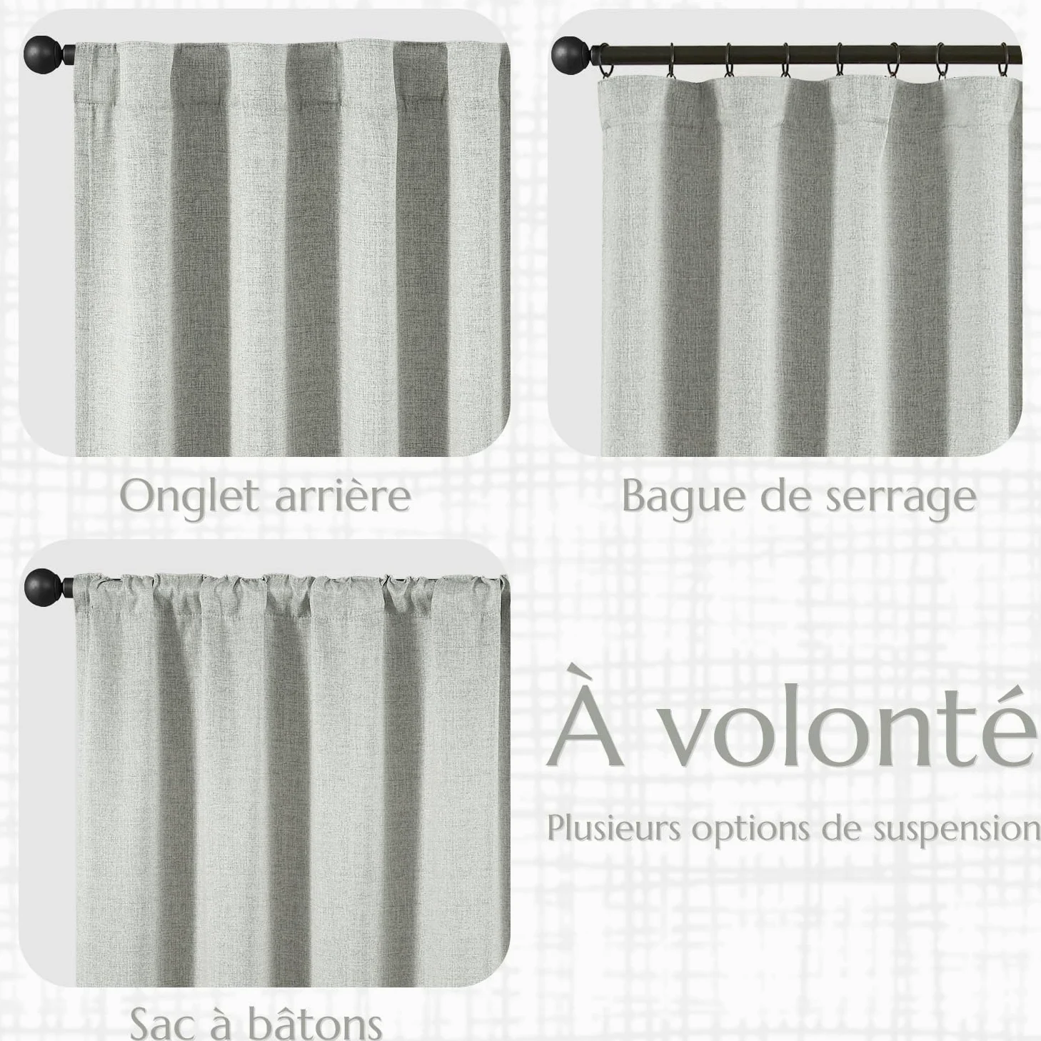 TOPICK Lot de 2 Rideau Occultant Thermiques Isolant Anti Froid et Chaleur Rideau Fenetre Opaque Draperies Intérieurs Gris Simple Durable pour Chambre à Coucher Salon Chambre Adulte 140 x 245cm (LxH) | Rideaux avec passe-tringle, rideaux pour salon, chambr