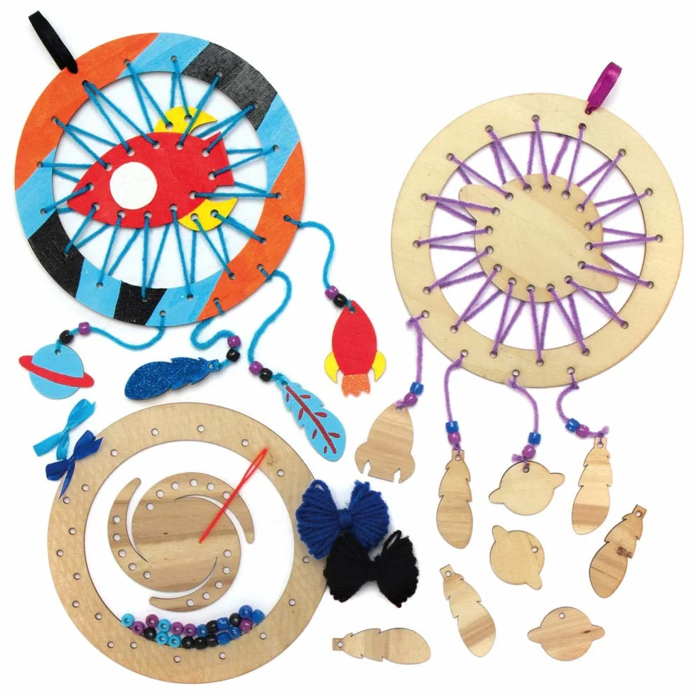 Baker Ross Kits D'Attrape-Rêves Système Solaire En Bois - Paquet De 4