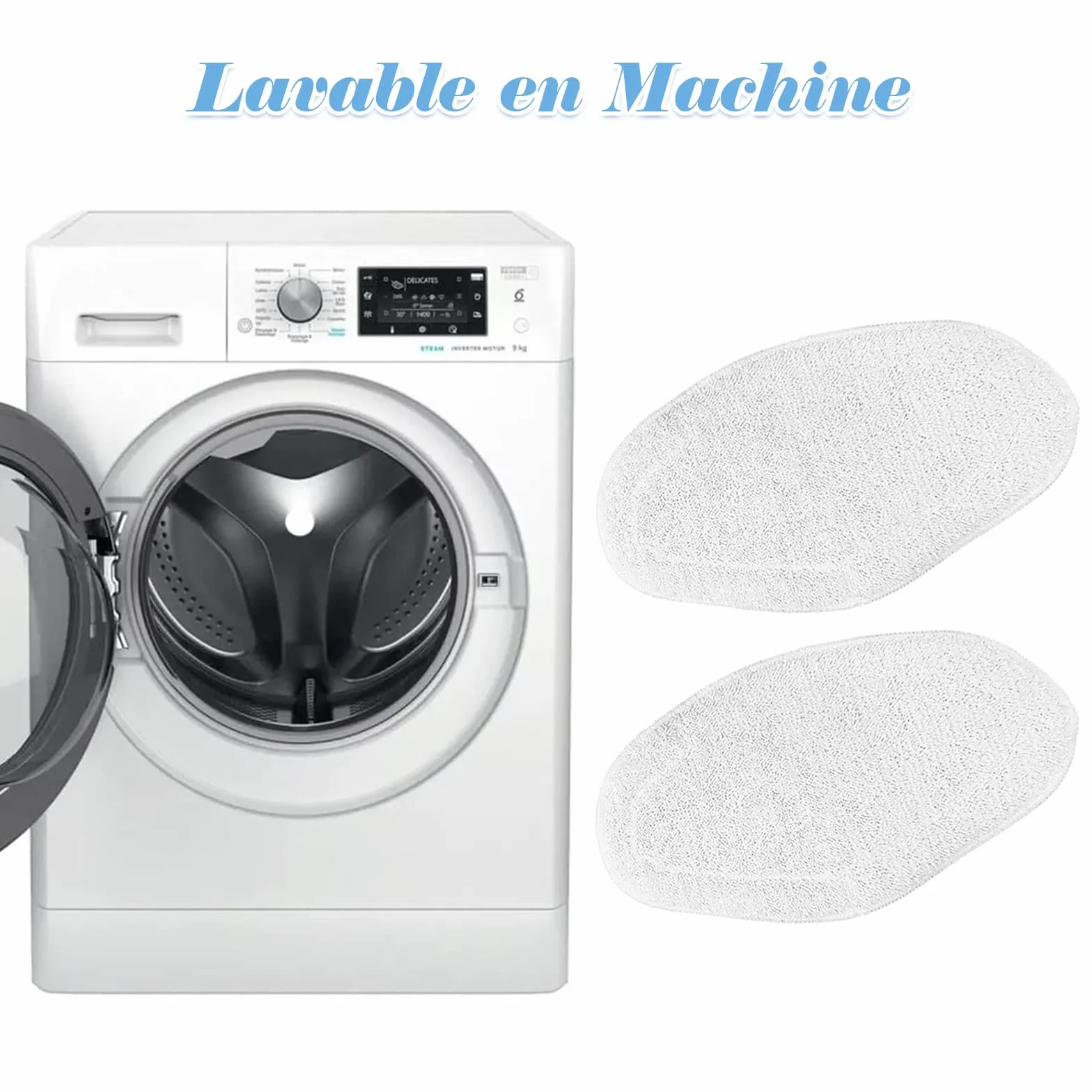 4 Lingettes Reutilisable Rechange Lavables pour Polti Vaporetto Brosse Vaporforce PAEU0332