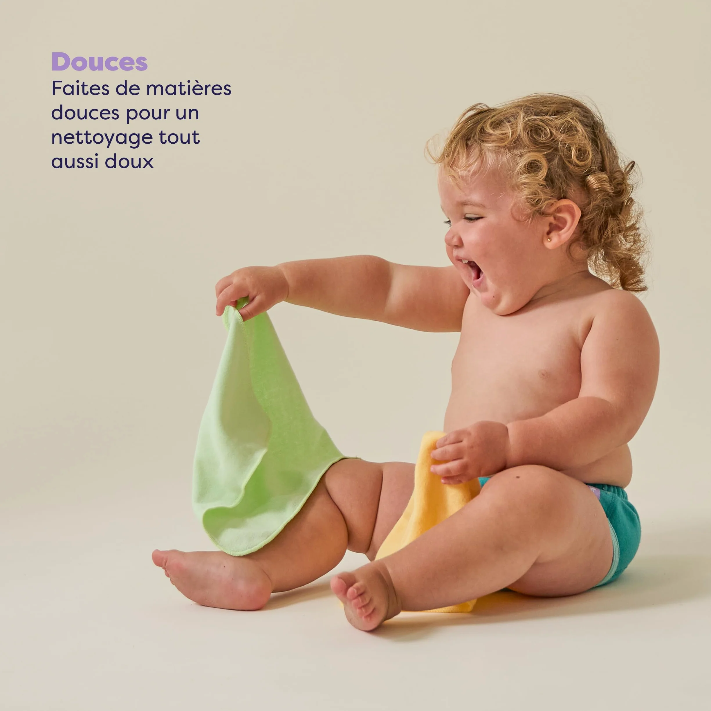 Bambino Mio Lot de 10 Lingettes bébé réutilisables PASTELS lavables peaux sensibles séchage rapide résistantes