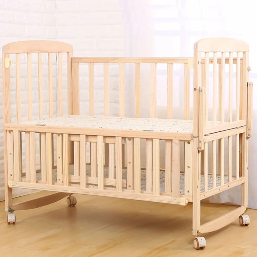 Roues Pivotantes 360° 4 Pièces Support Roulettes Lit de Bébé en Caoutchouc