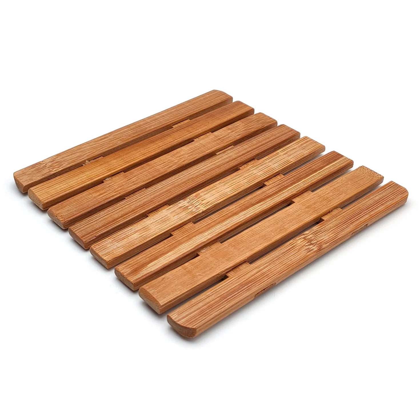 Dessous de plat en bois de bambou résistant à la chaleur - Tapis de table pour casseroles chaudes