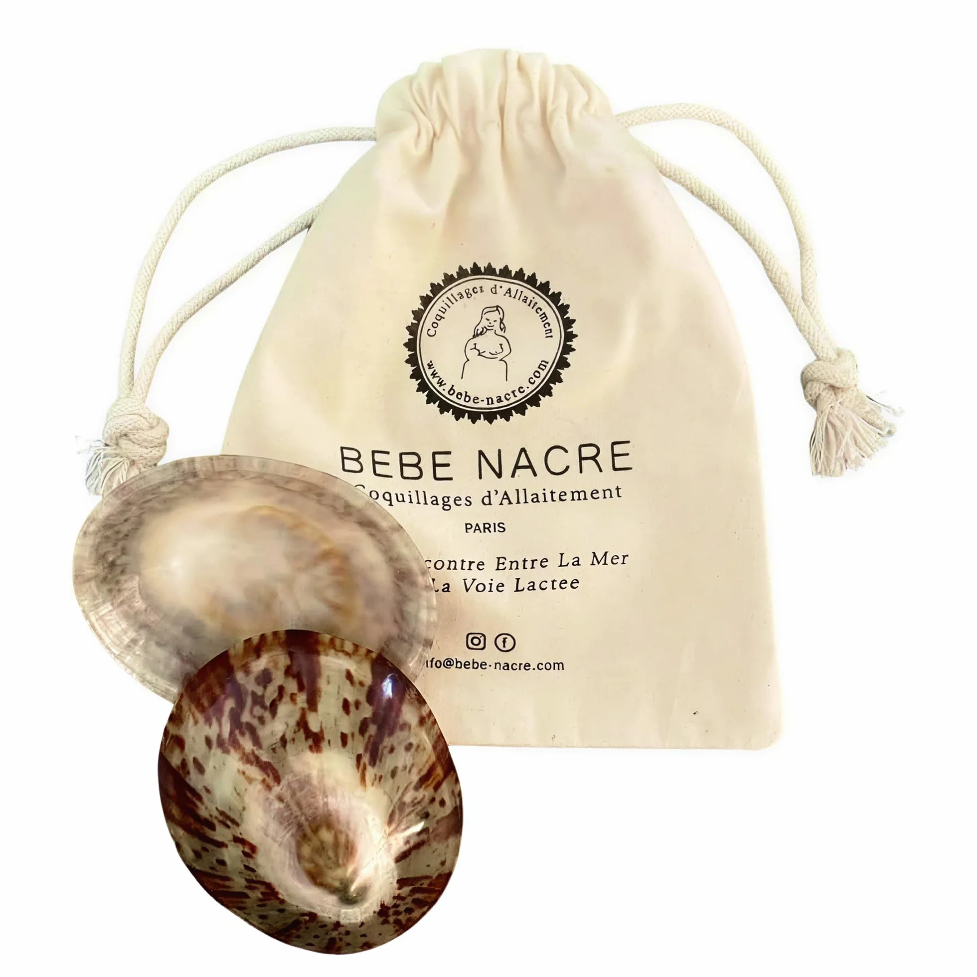 Coupelles Allaitement Nacre 100% Naturels, Atelier Français Artisanal, Protection Cicatrisation Mamelons, Réutilisable (Medium)