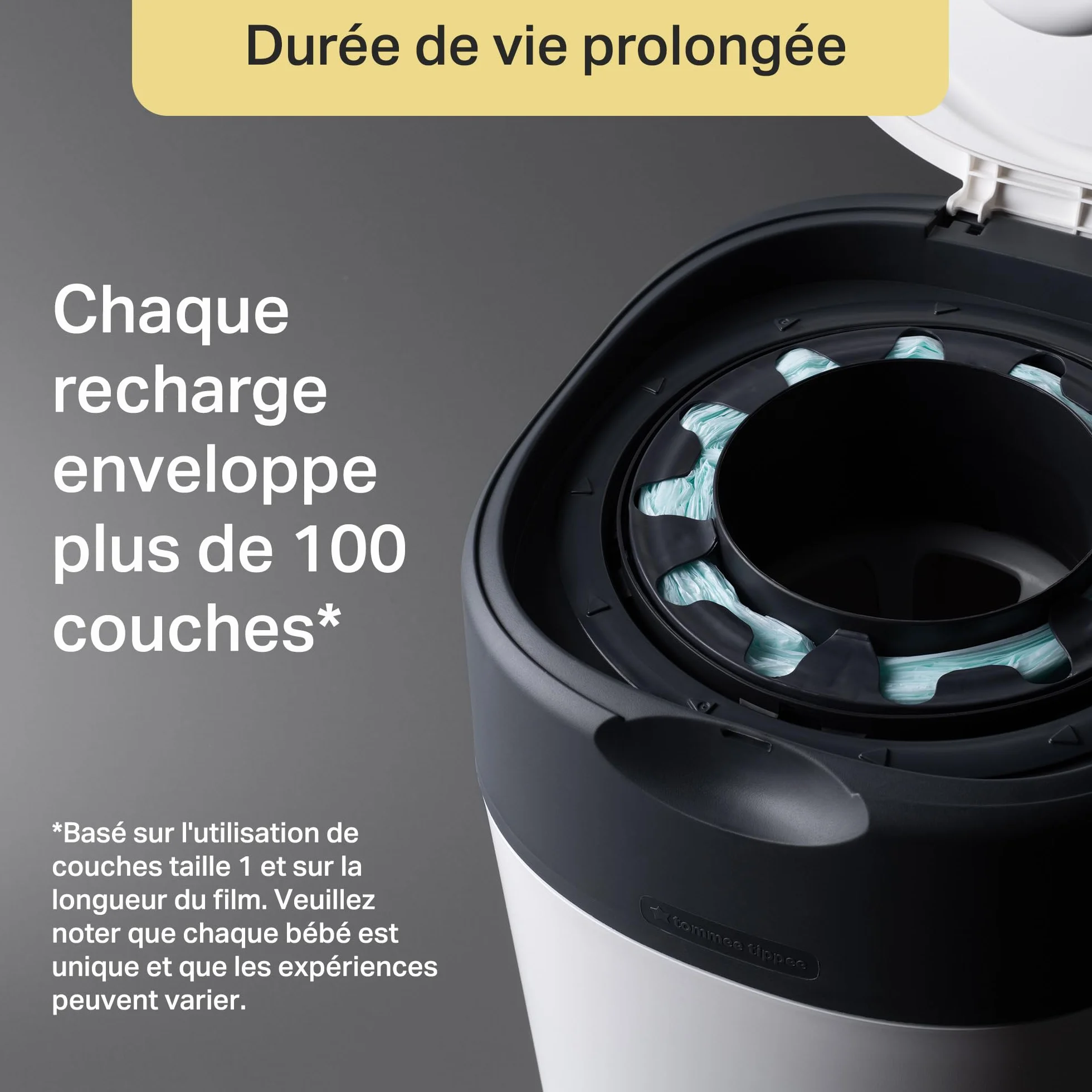 Tommee Tippee Poubelle à couches Twist & Click Pack Exclusif avec 2 Recharges, Protection anti-odeurs anti-germes, Grande capacité