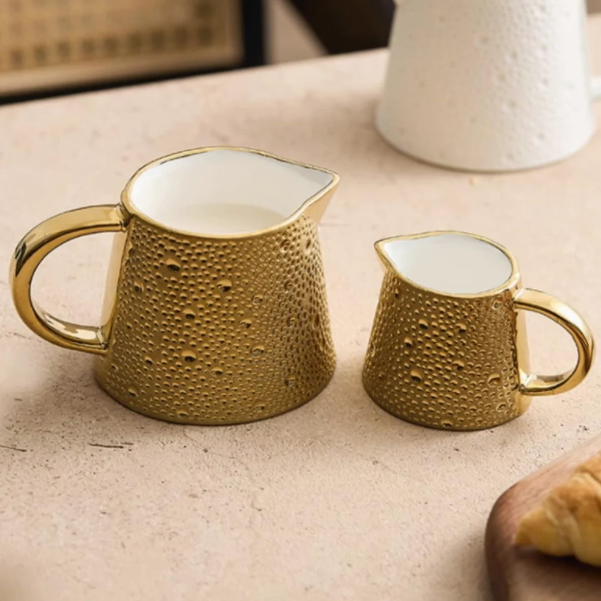 MRKU Pot à Lait, saucière, Verre à Eau, pichet, crémier, Distributeur de café, Sucre, Sauce, boîte en céramique, Diversion Domestique, Style Western