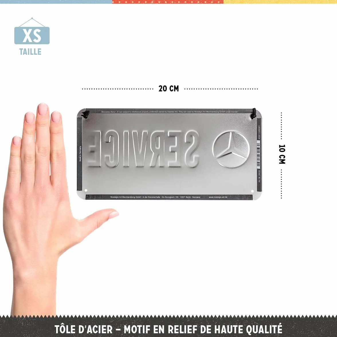 Mercedes-Benz Service Plaque à suspendre métal 10 x 20 cm Déco design retro