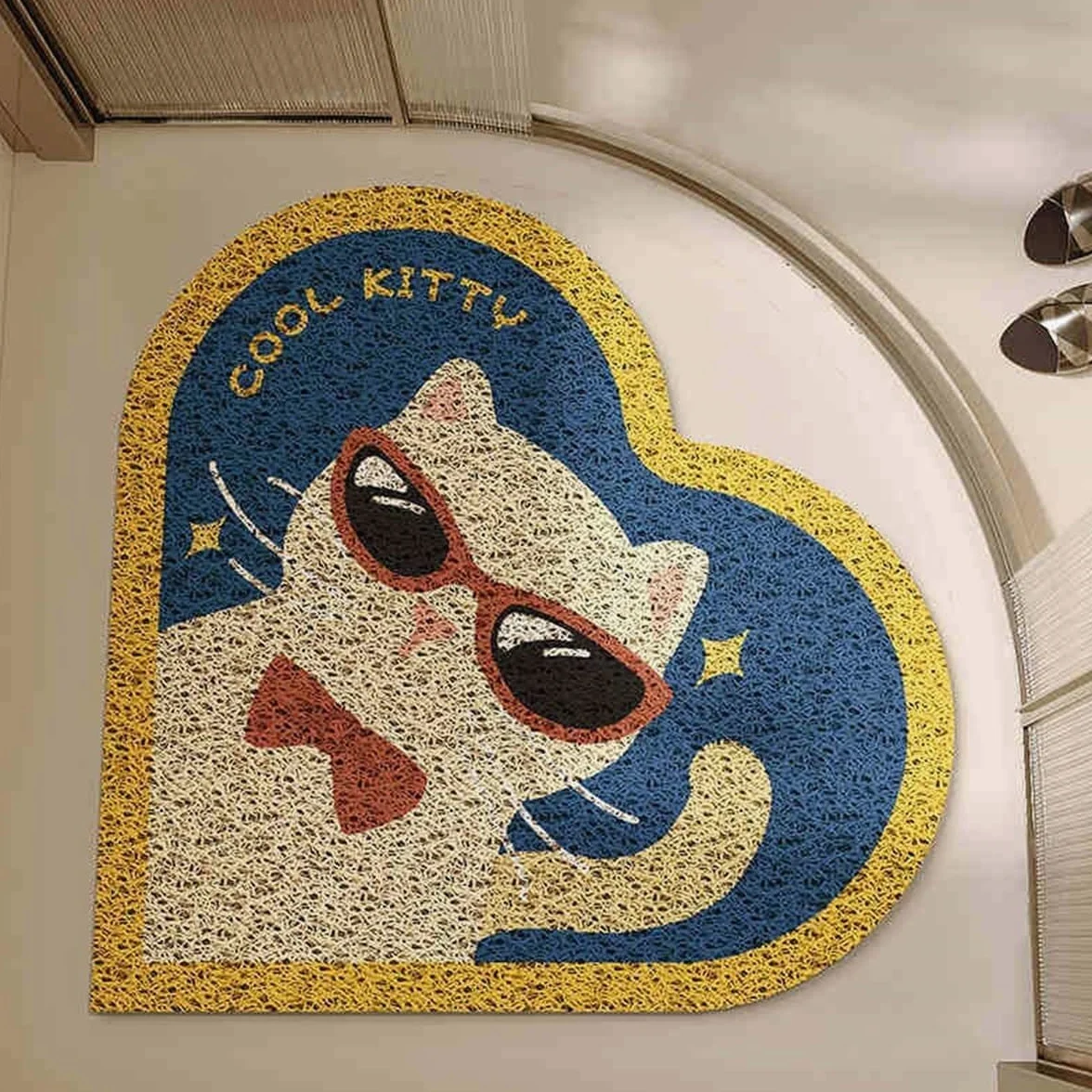 Tapis de Bain en luffa en Caoutchouc Souple, adapté for Une Utilisation sur Les sols de Douche et de Baignoire. | Cats,80x80cm