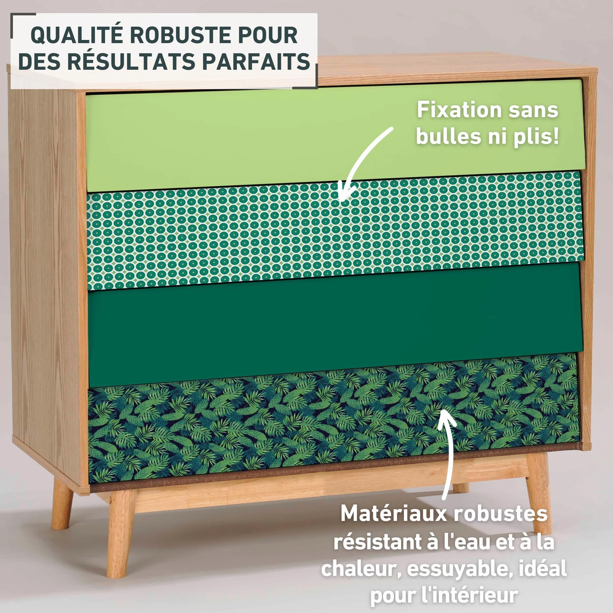 Venilia Papier adhésif Jungle Feuilles Tropic 45 cm x 2 m Film autocollant pour meuble PVC sans phtalates