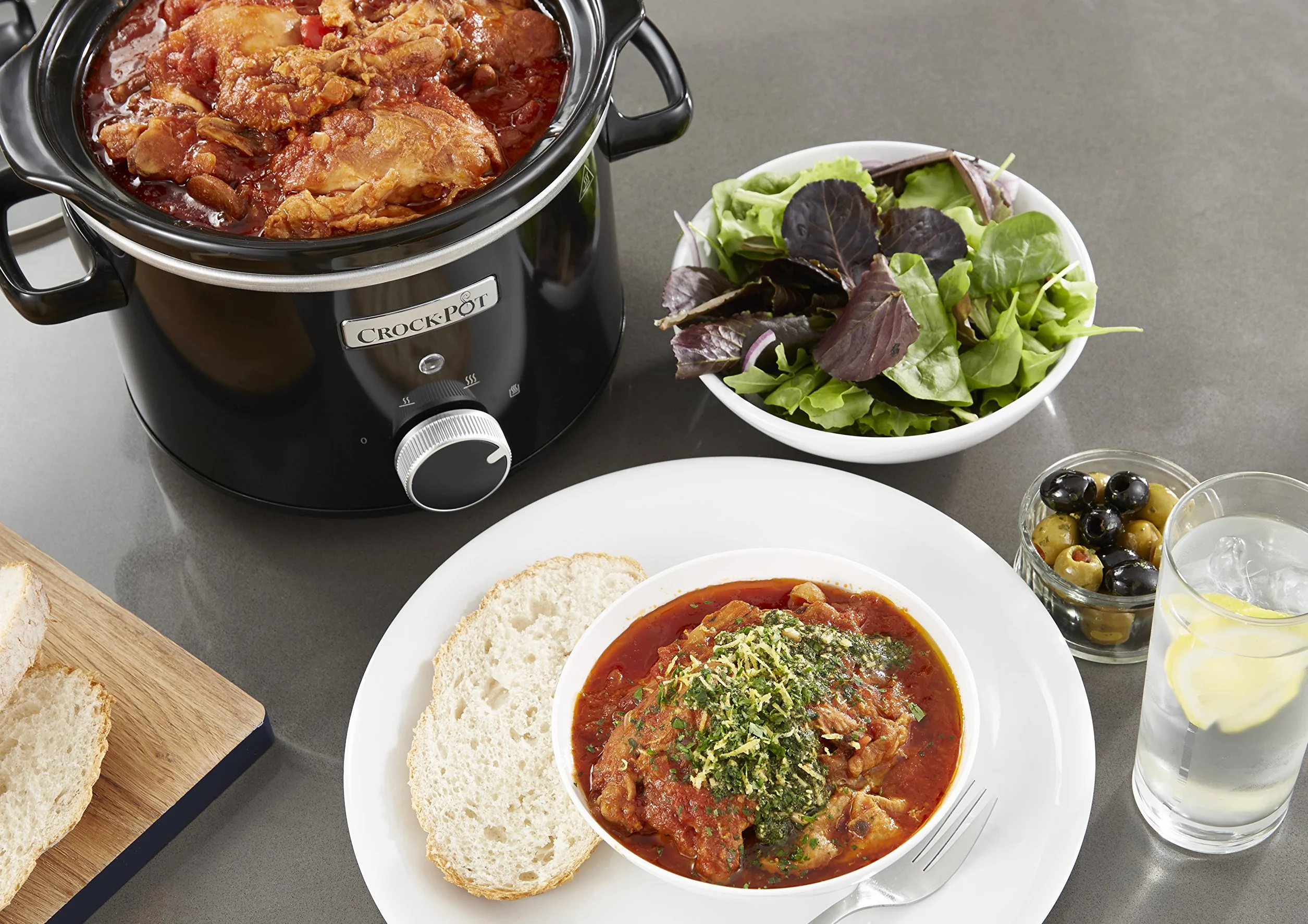 CROCK-POT Mijoteuse Electrique 2,4 L Noir Grès