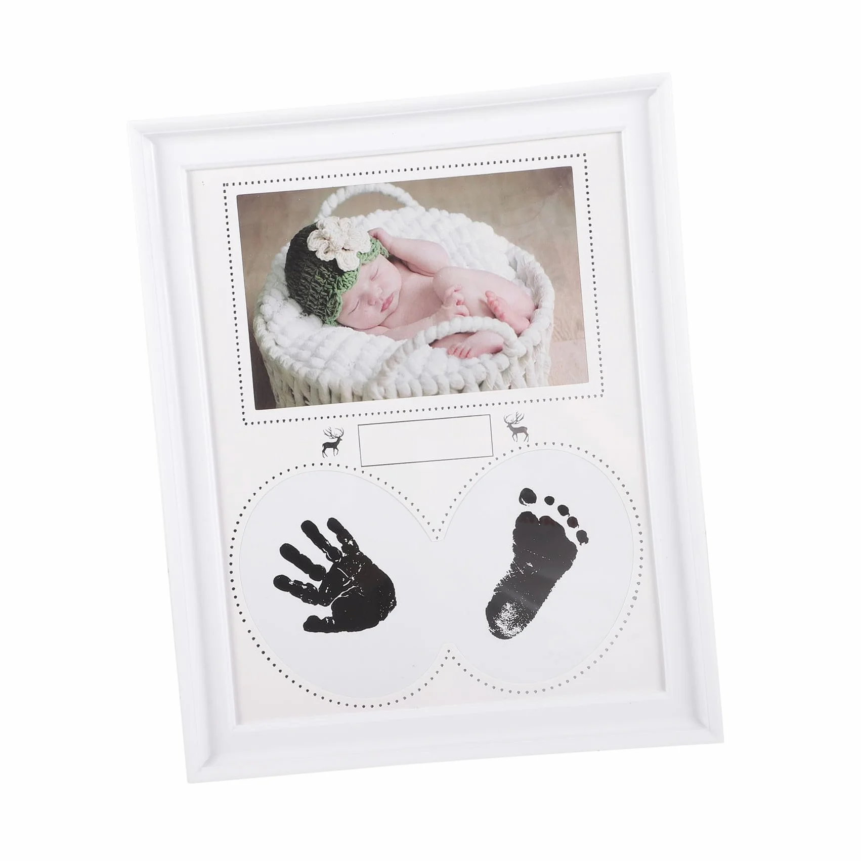 Cadre Photo Personnalisé Blanc Souvenir Naissance Mains Décoration Maison