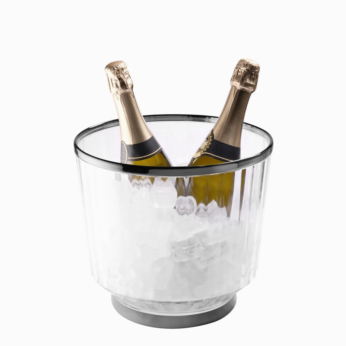 APS 36160 « AUREO » Seau à vin/à champagne, Ø 28 cm, H : 25 cm, 10 litres, polycarbonate, bord + anneau de fond, aspect bronze à canon, revêtement galvanisé, empilable