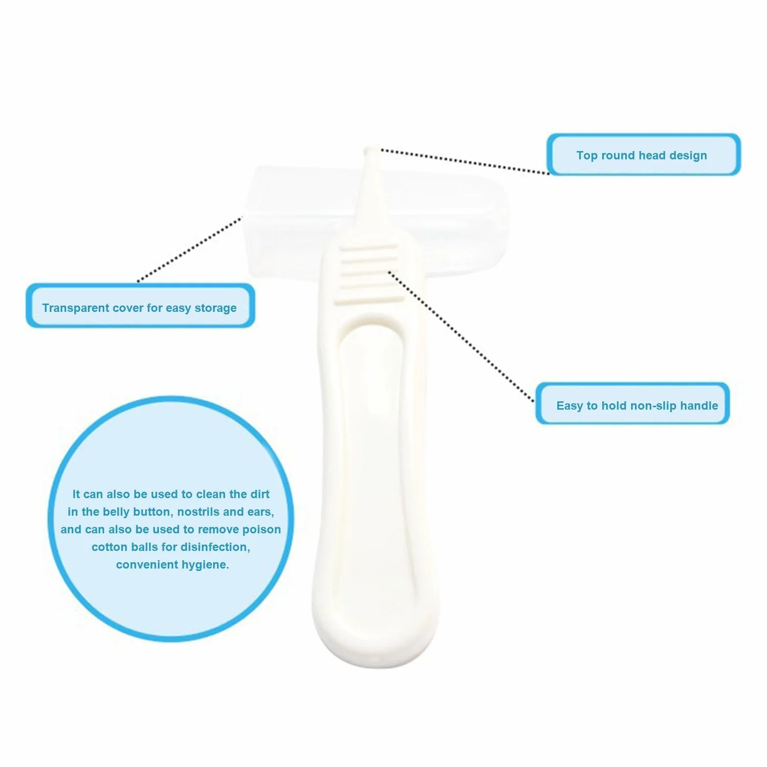 Pince à épiler nez bébé nettoyage tête ronde outil oreilles portable