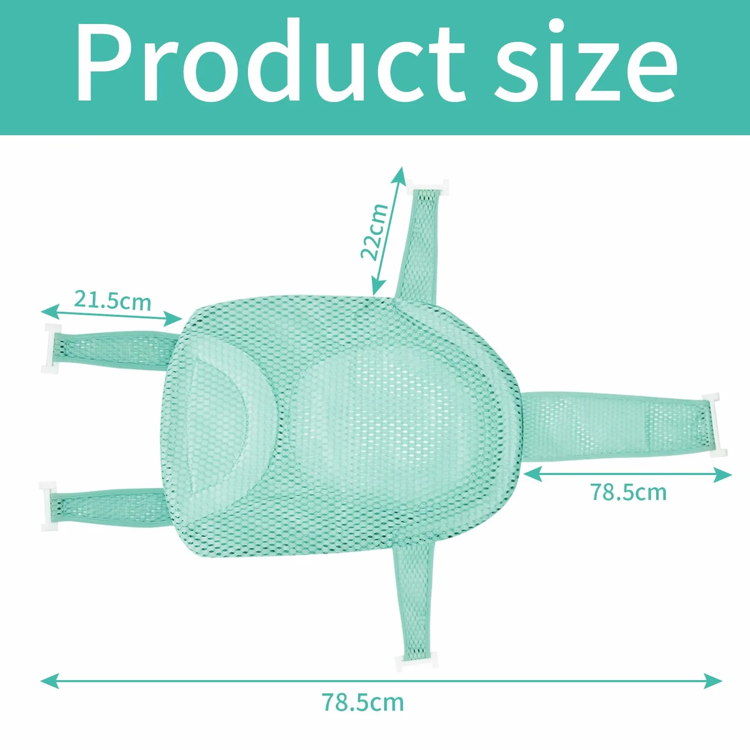 Siège Douche Nouveau-Né Maille Confortable Antidérapant Poche Plateau Vert Clair Tapis Bébé 1 Pièce