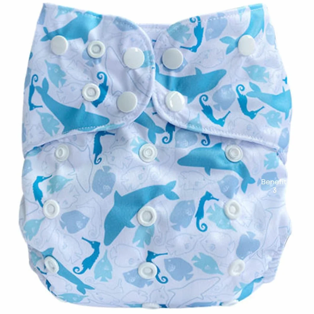 Couche Piscine Bébé Étanche Réglable Maillot de Bain Lavable Réutilisable Écologique Dauphin
