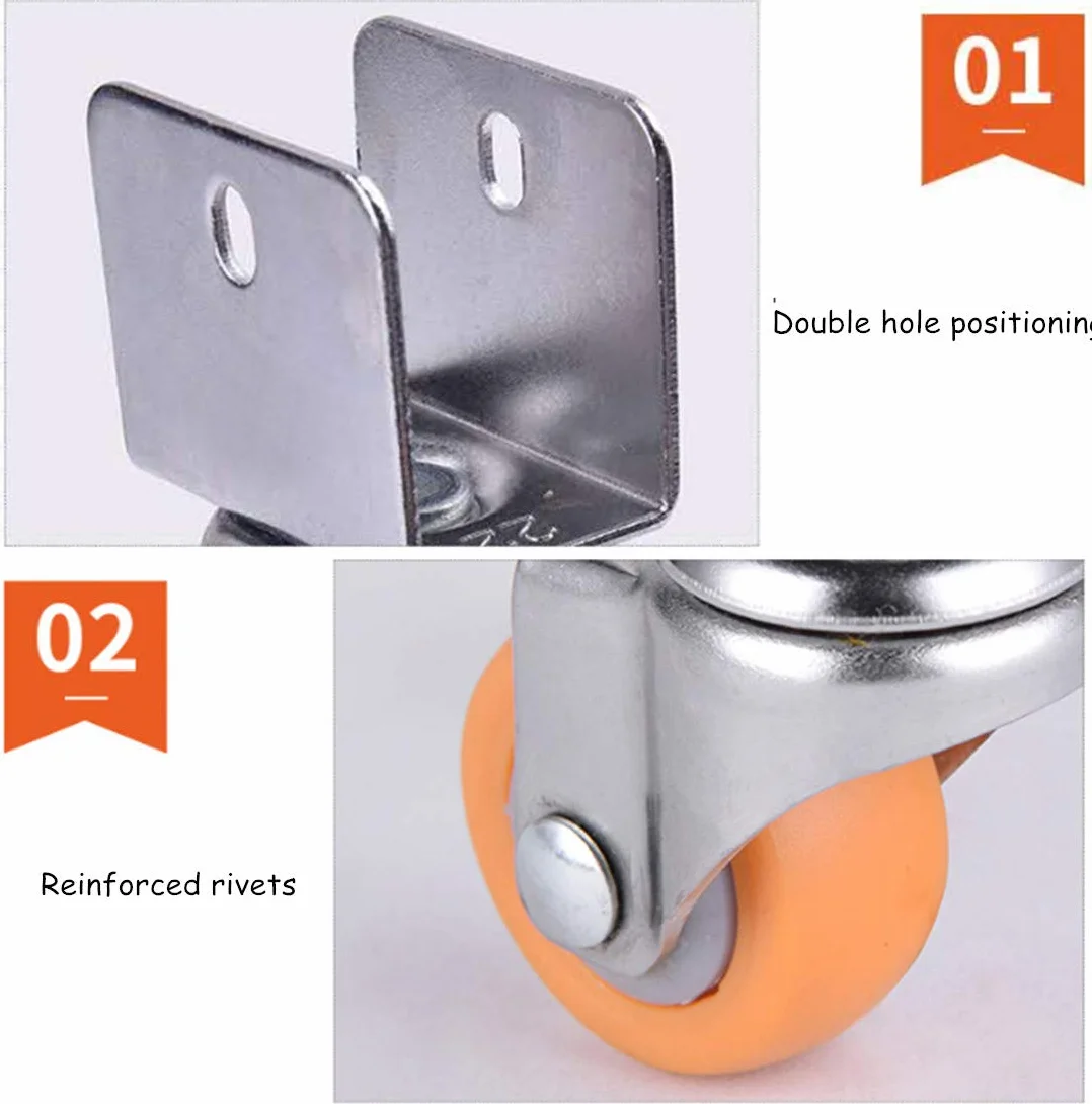 Roulettes pivotantes lourdes pour berceaux avec support en U, 32 mm, nylon, capacité de charge