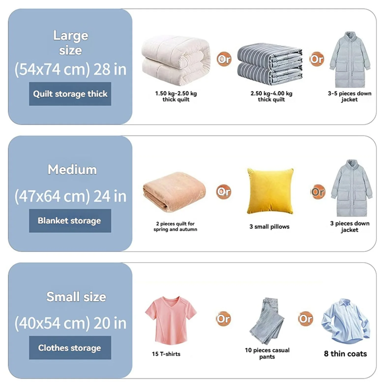 Sac de compression sous vide pour économiser de l'espace - Sacs de rangement L/M/S pour le rangement de vêtements et de la maison - Sac hermétique sous vide avec pompe électrique sans fil