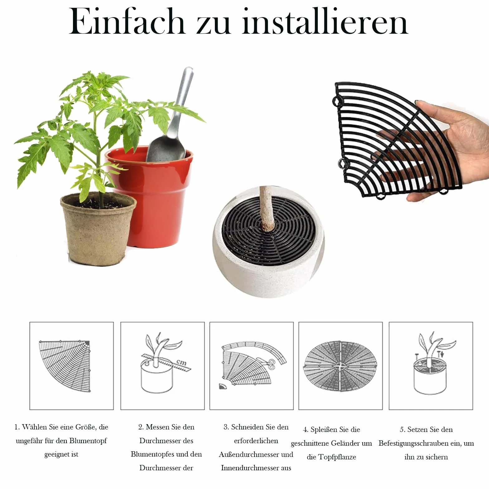 Lot de 2 protections pour plantes pots de fleurs couvercle 30 cm noir intérieur extérieur protection pot de fleurs chats