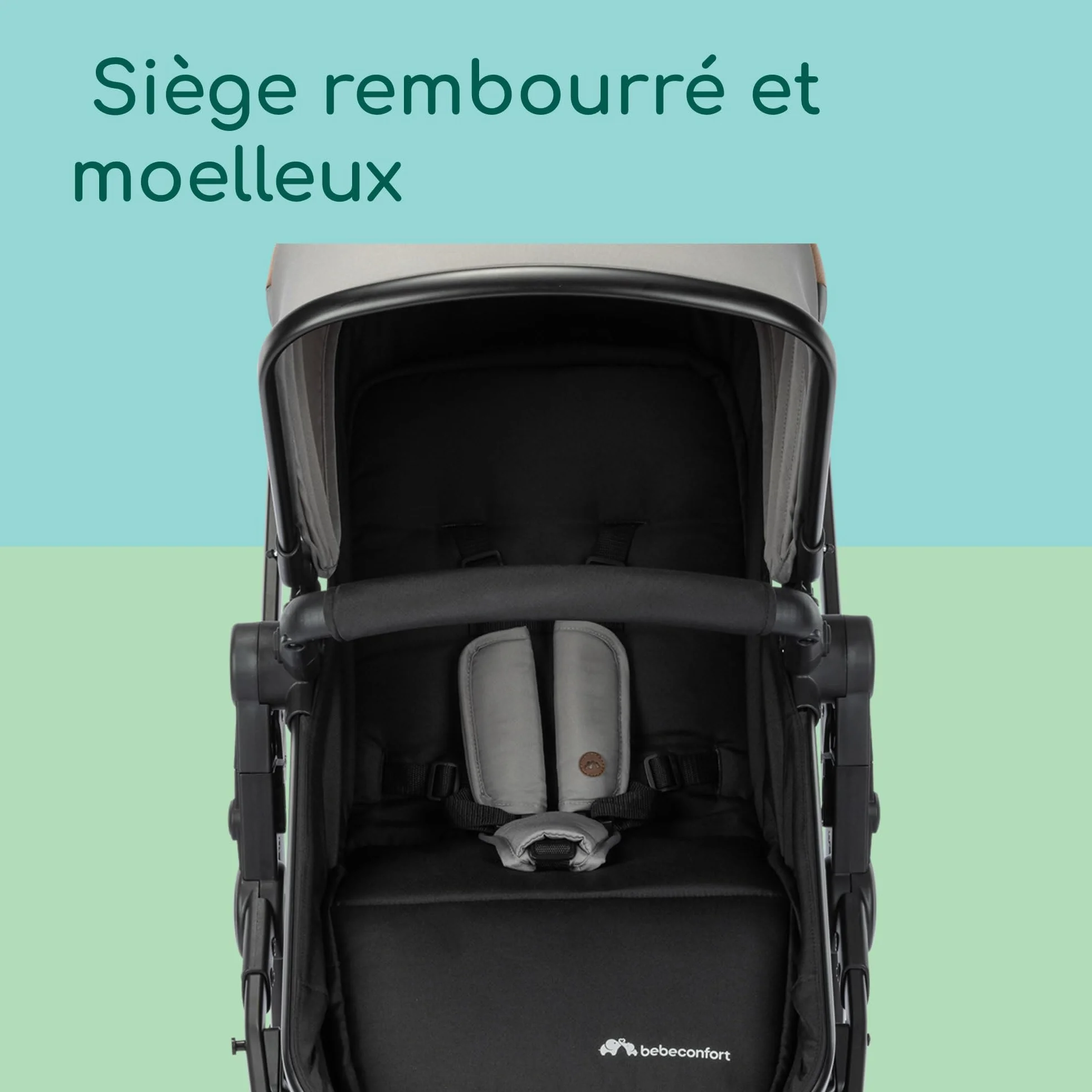 Bebeconfort Haze Trio Lux Poussette 3-en-1 i-Size 0-4 ans 22 kg Pliage Compact Tinted Grey