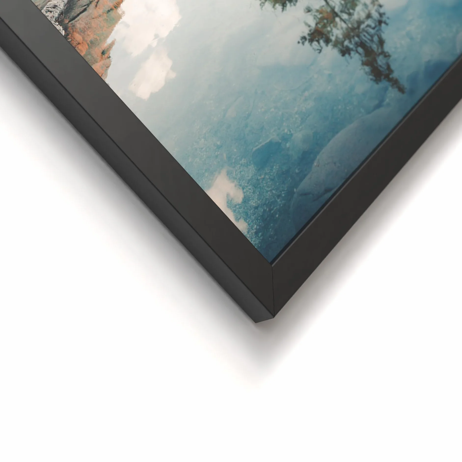 STYLER Lot de 2 images 30 x 40 cm Paysages naturels avec cadre Rivière lac montagnes