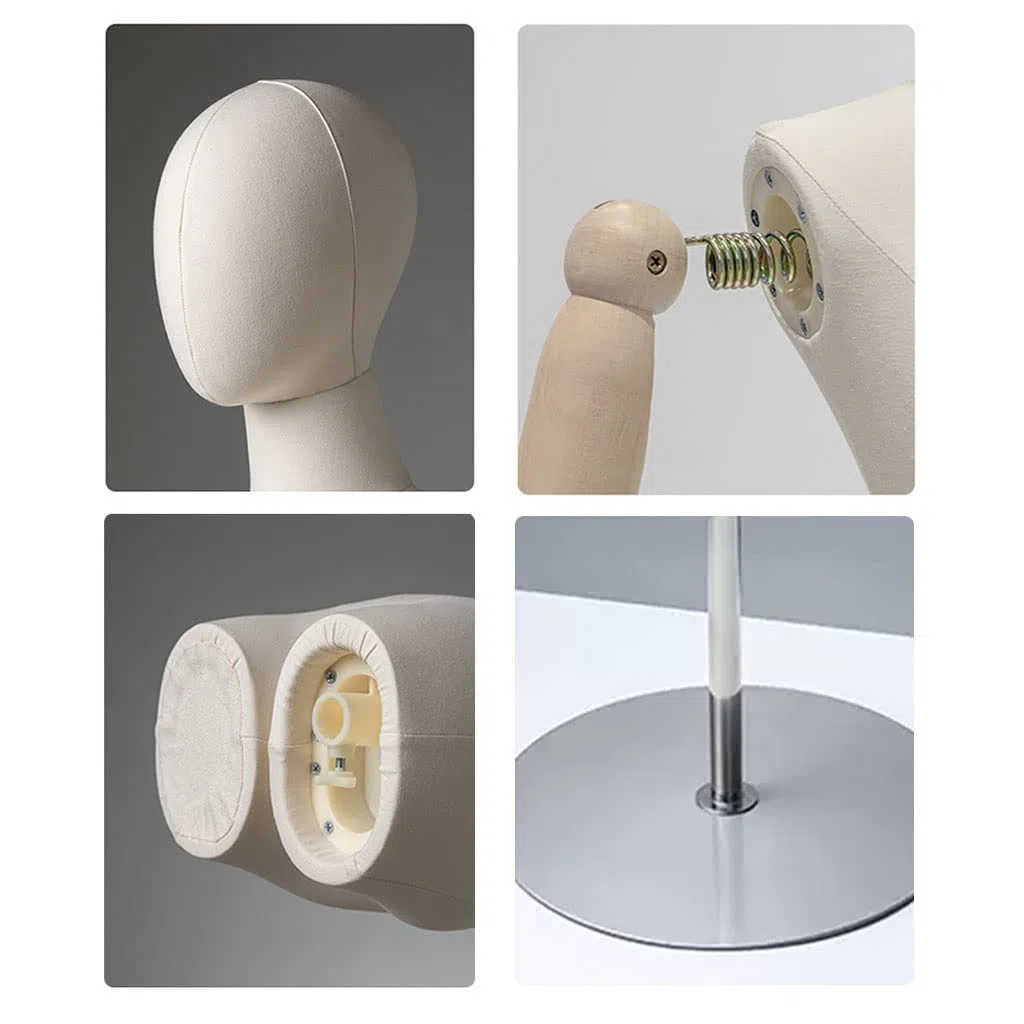 Mannequin Femme Ajustable (Lot de 2), Hauteur 150-220 cm, tête et Bras détachables, idéal pour la présentation de vêtements, Robes, Bijoux et vitrines de Mode - Taille S/SMA, Assistant de ta