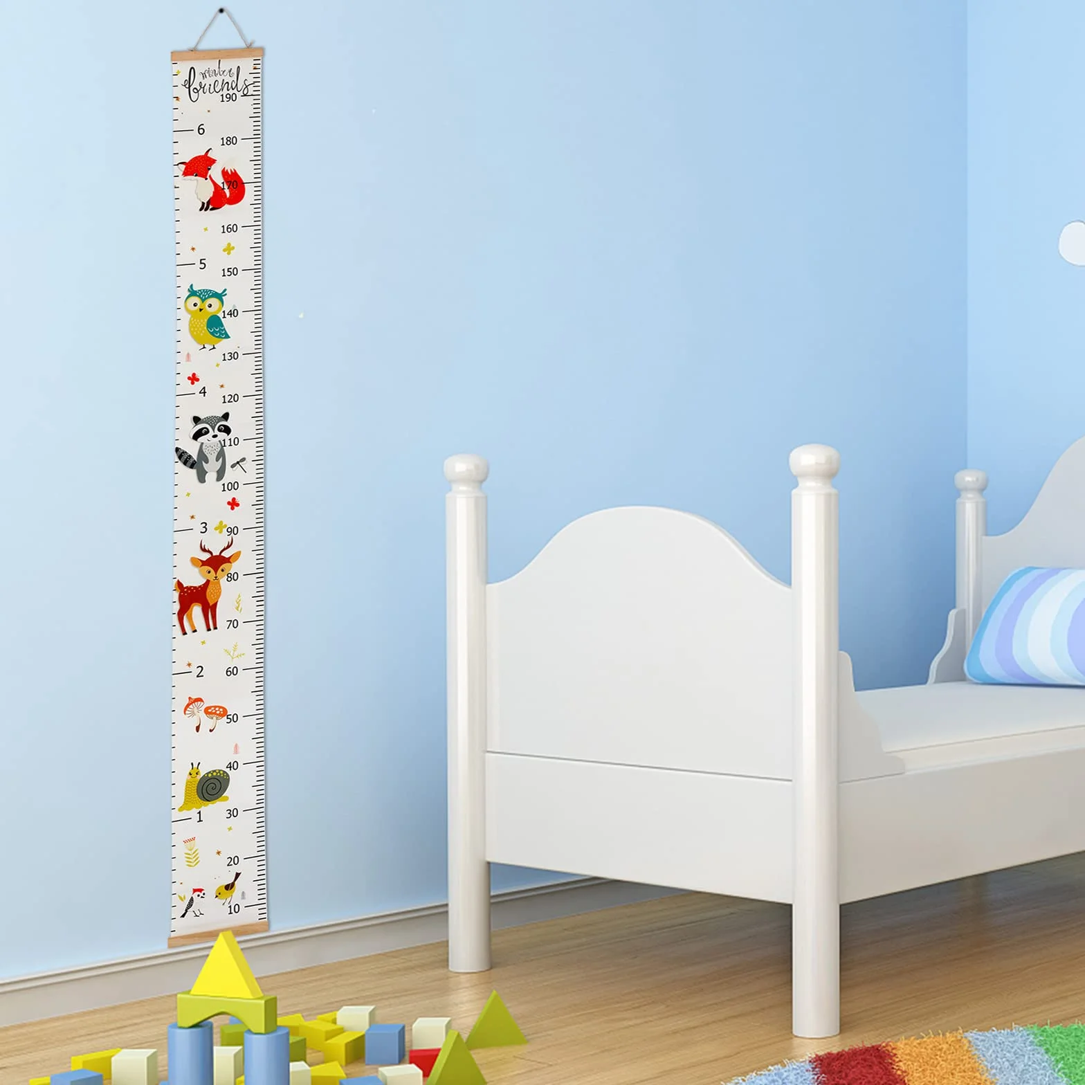 Toise Murale Enfant Bébé à Suspendre Règle Diagramme Croissance Fille Garçon Mesure Hauteur Décoration Chambre Motif Renard