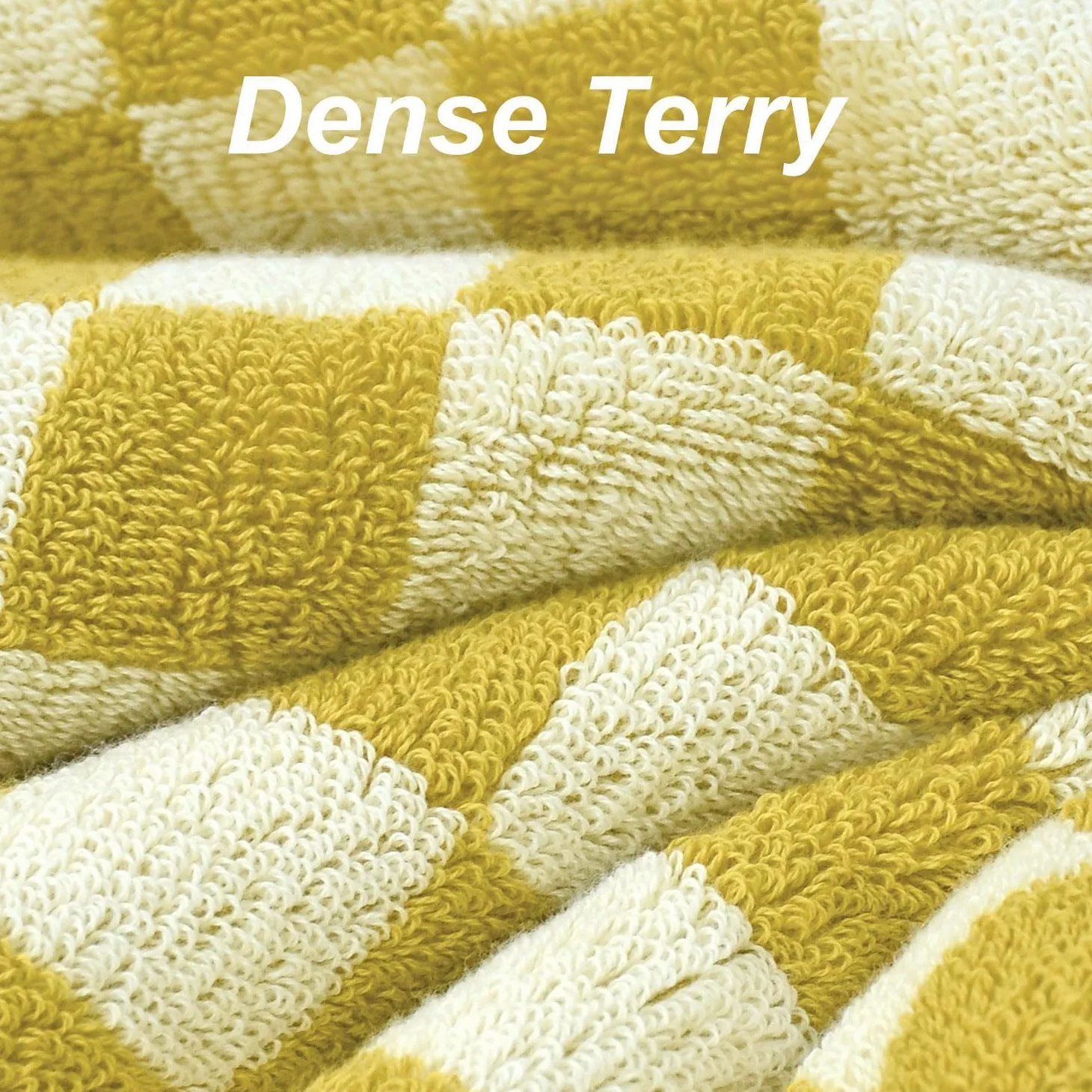 Lot de 2 serviettes de bain de luxe d'automne en coton à carreaux pour séchage du corps, 140 x 69 cm, jaune moutarde