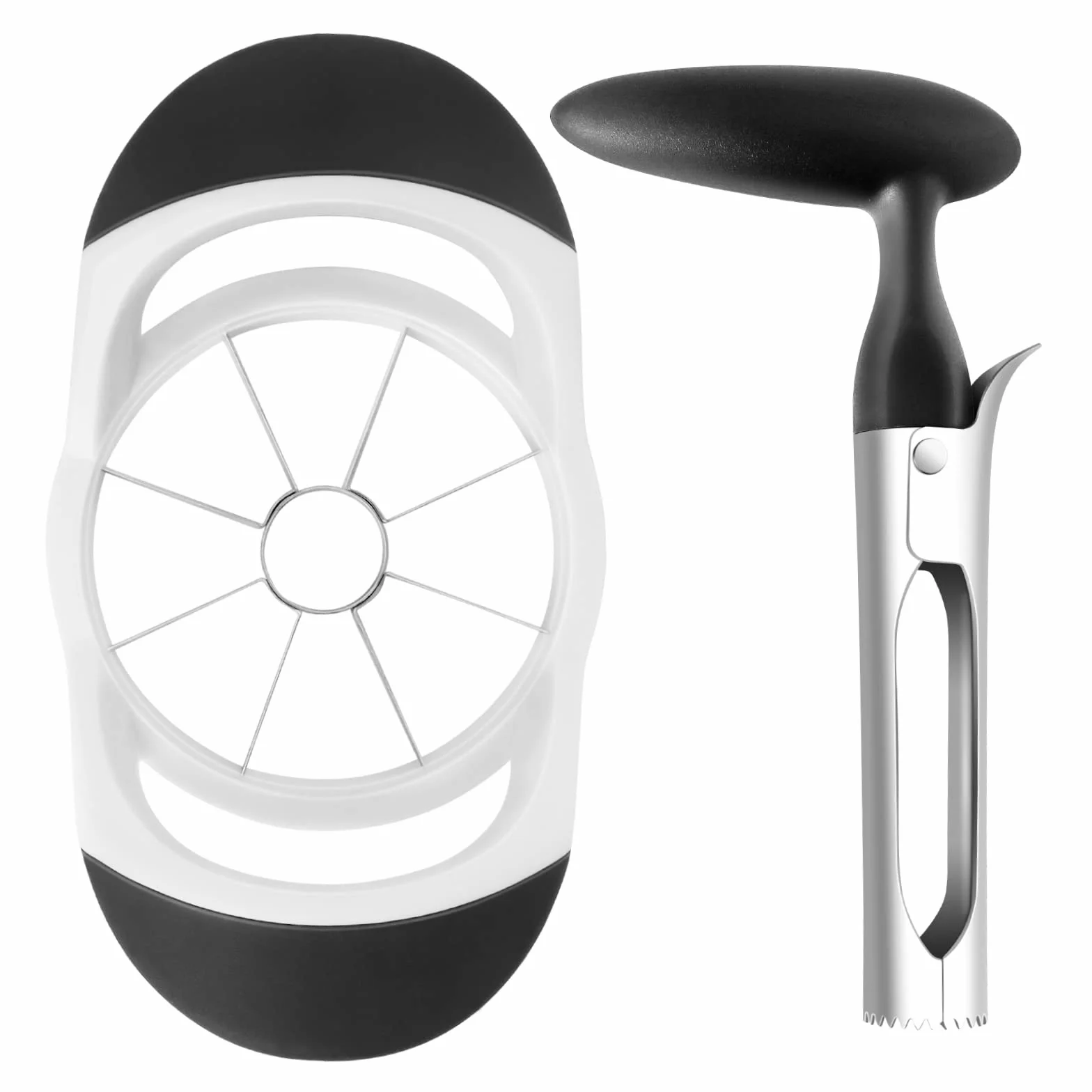 Trancheuse et vide-pommes en acier inoxydable, coupe-pommes noir