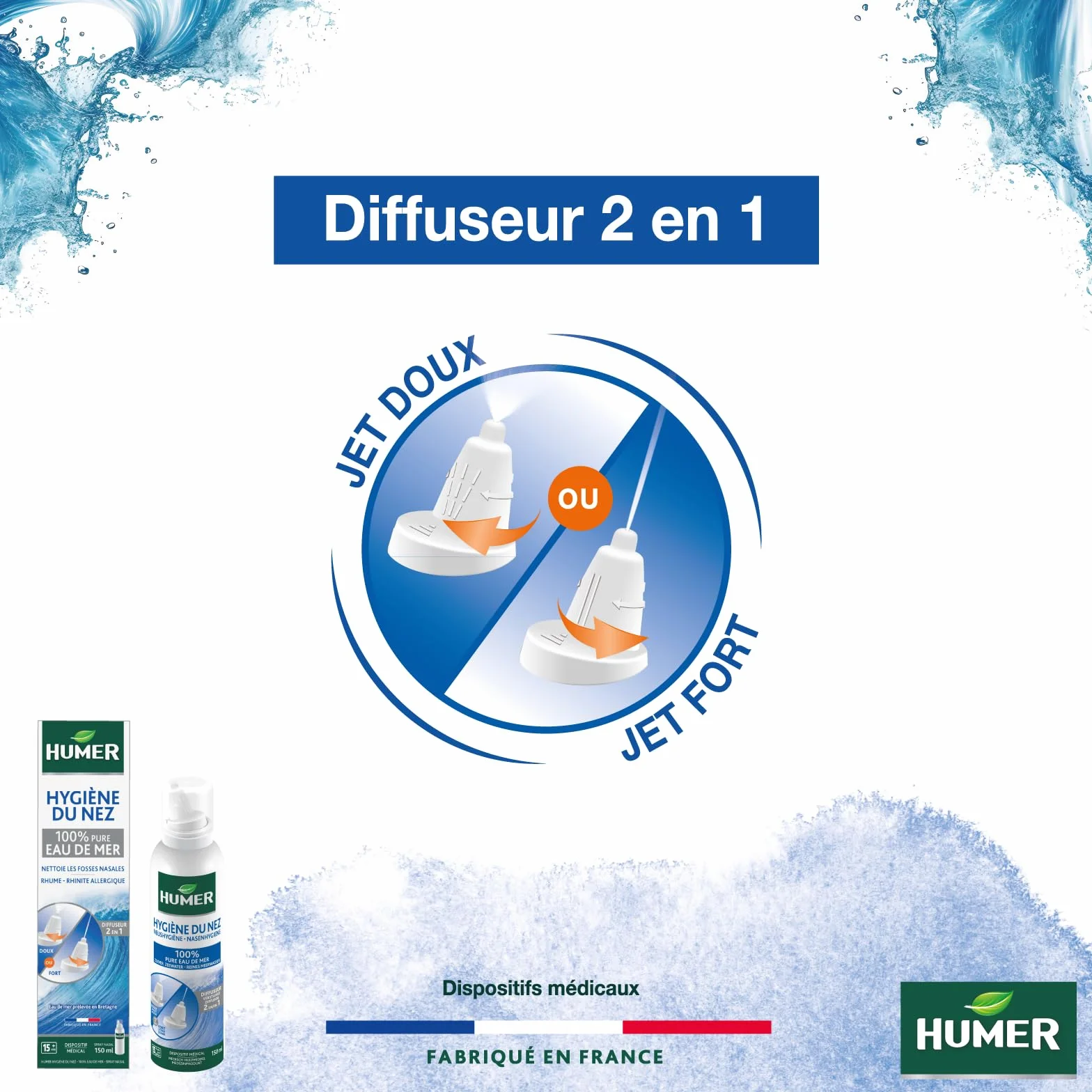 Spray nasal Hygiène du nez Adulte eau de mer 150ml