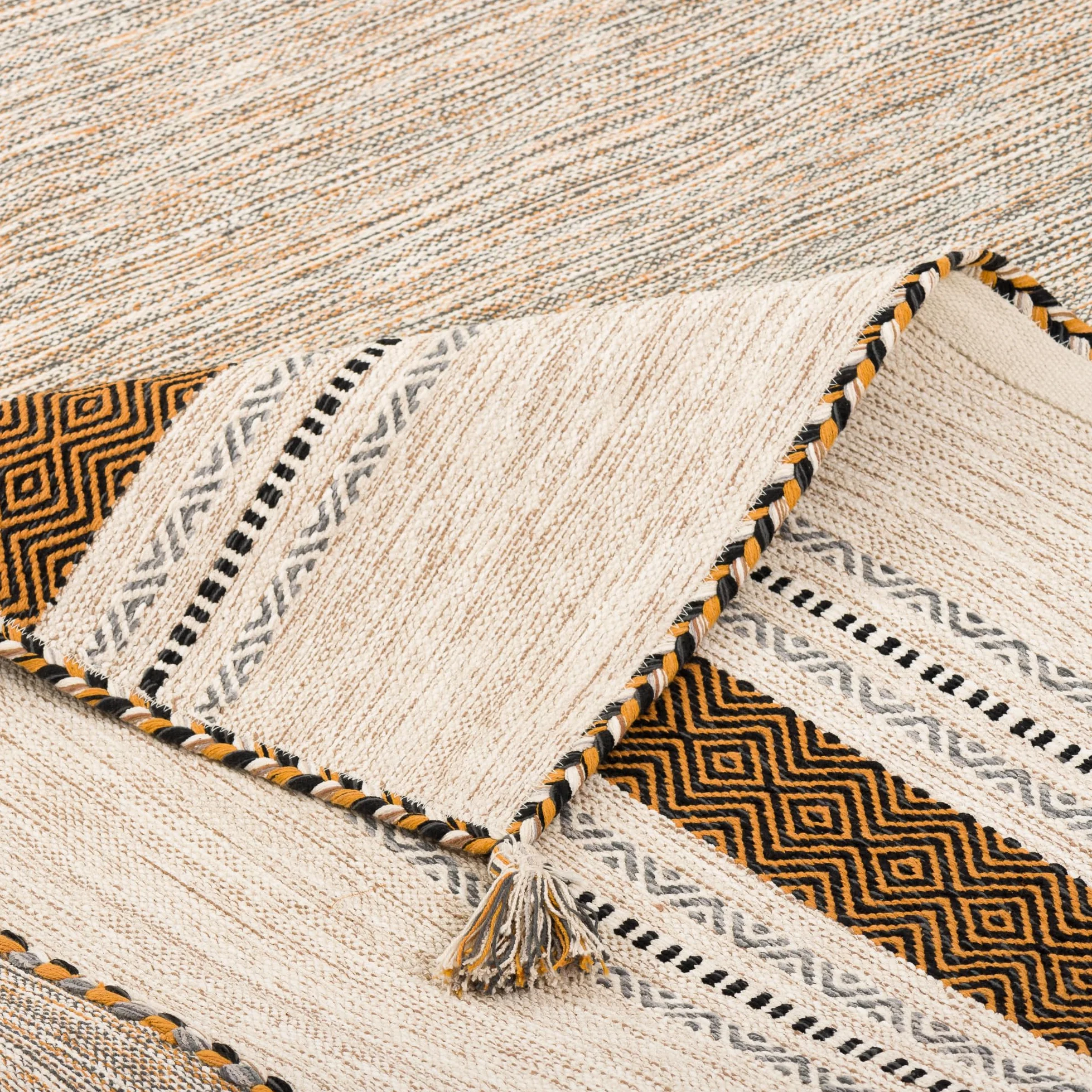 Pergamon Navarro - Tapis Kilim Naturel - Curry Beige - 6 Tailles Disponibles