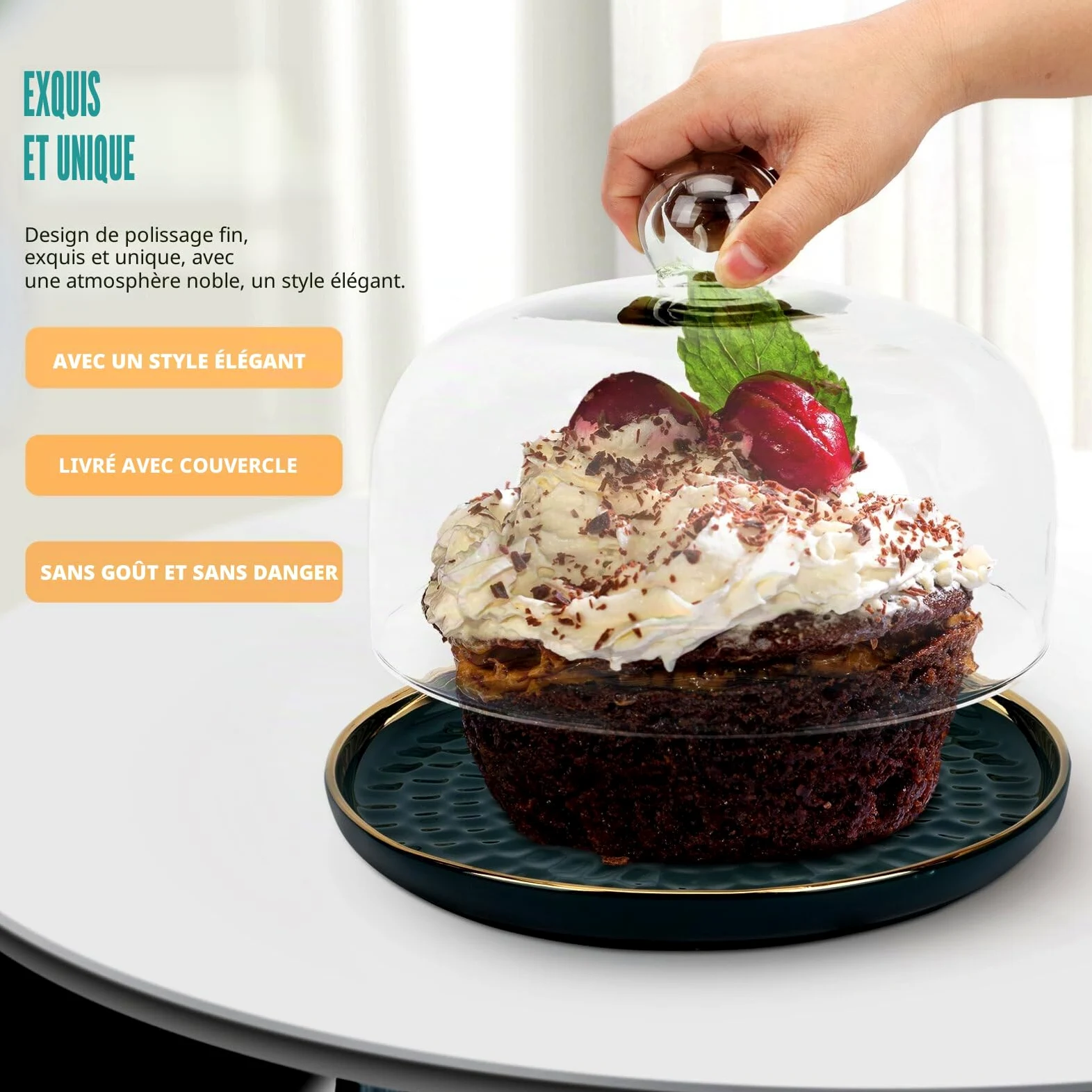 1 Jeu Présentoir à Gâteaux Présentoir à Desserts Plats Blancs Couverture De Présentation De Gâteau Couverture De Gâteau De Rond Serveurs Macaron Céramique Disque De Stockage