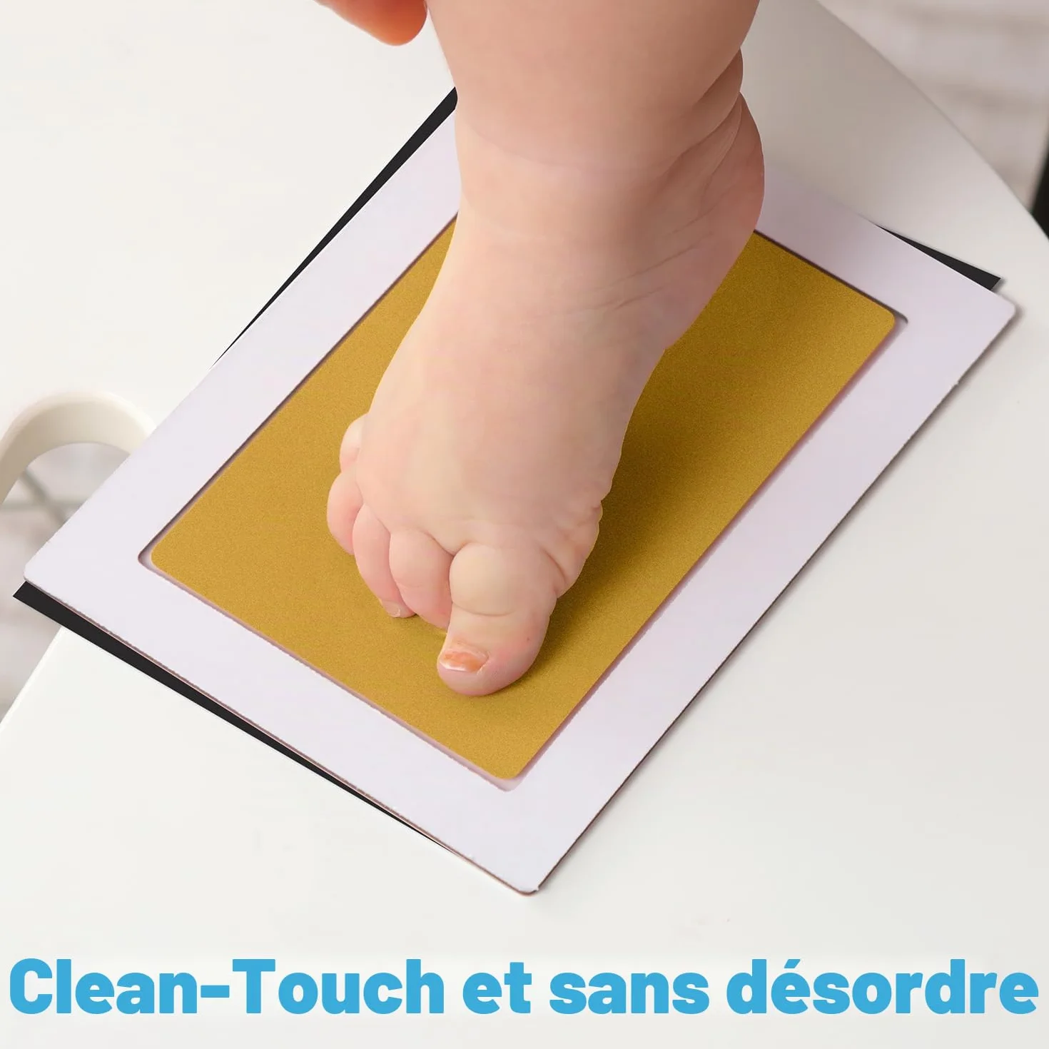 Kit Empreinte Pieds et Mains Bébé XL 2 Pas Clean Touch Tampons Bébé, Encre Nouveau-nés, Pattes Chien Chat
