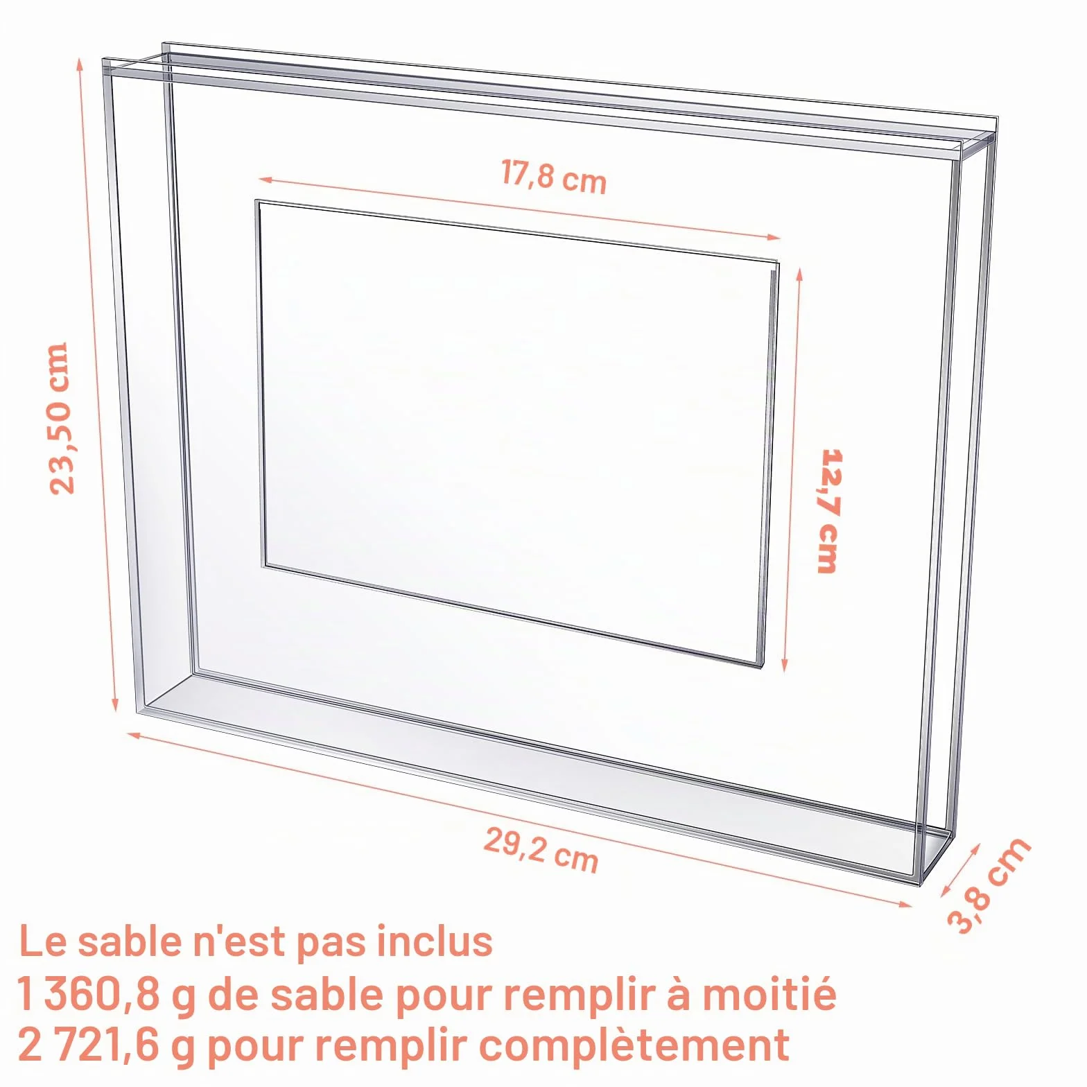 Cadre photo acrylique transparent pour décoration de mariage et intérieur, style classique