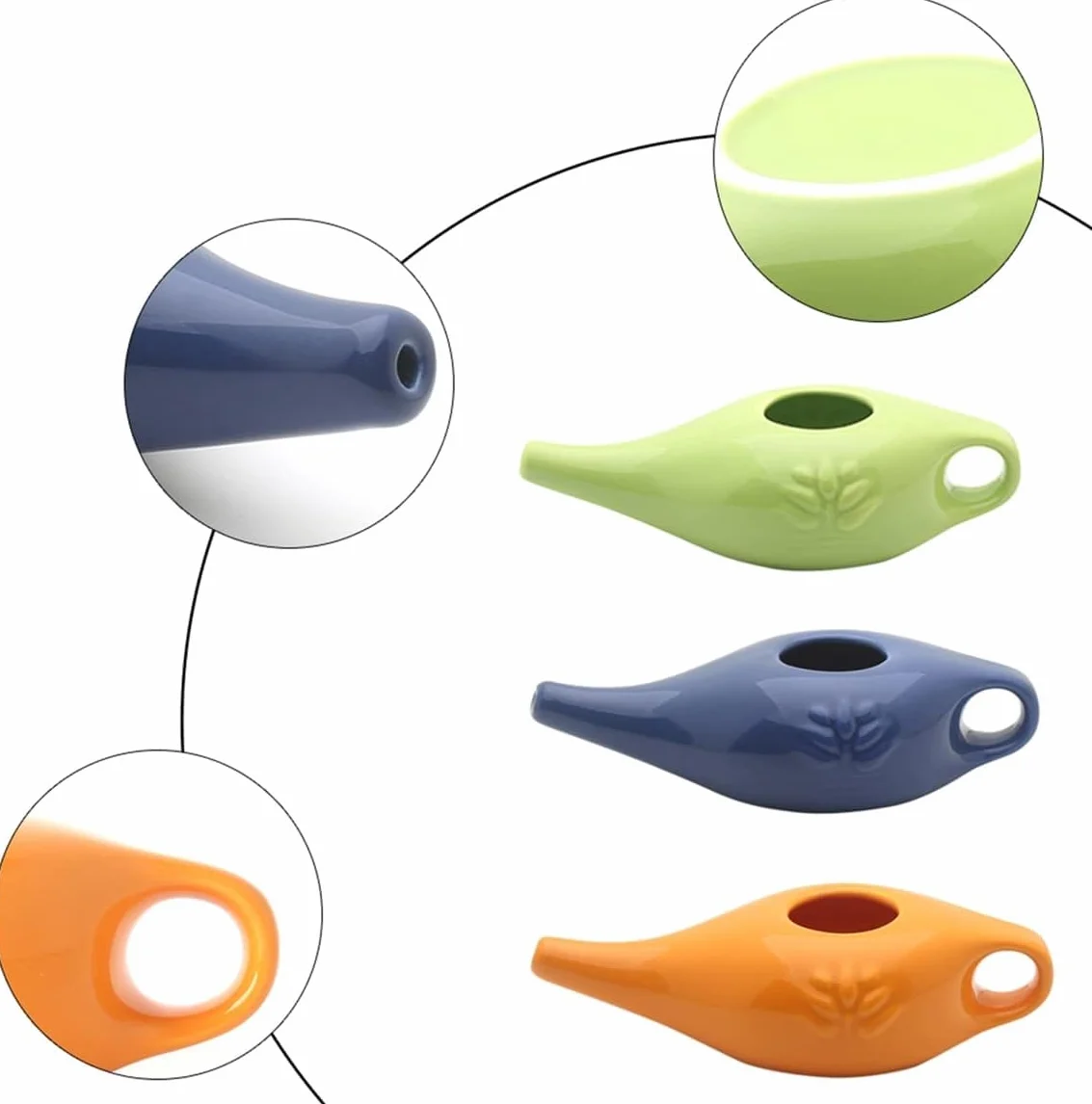 Pot de nettoyage de nez en céramique 250 ml étanche bec verseur rinçage nasal