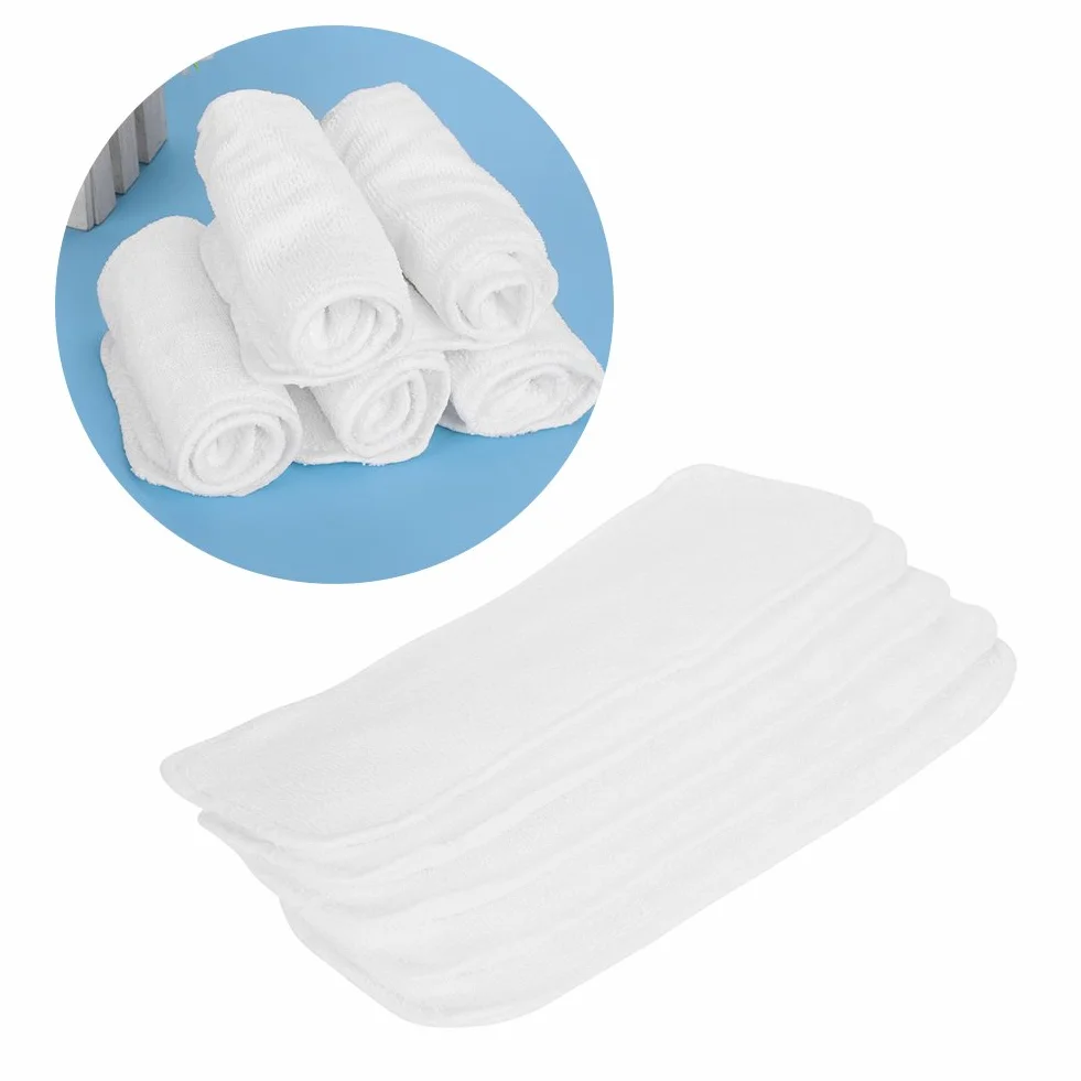 Couche-culotte Insert Doublures de Fibre de Bambou Pour bébé Nappy Réutilisable 5Pcs