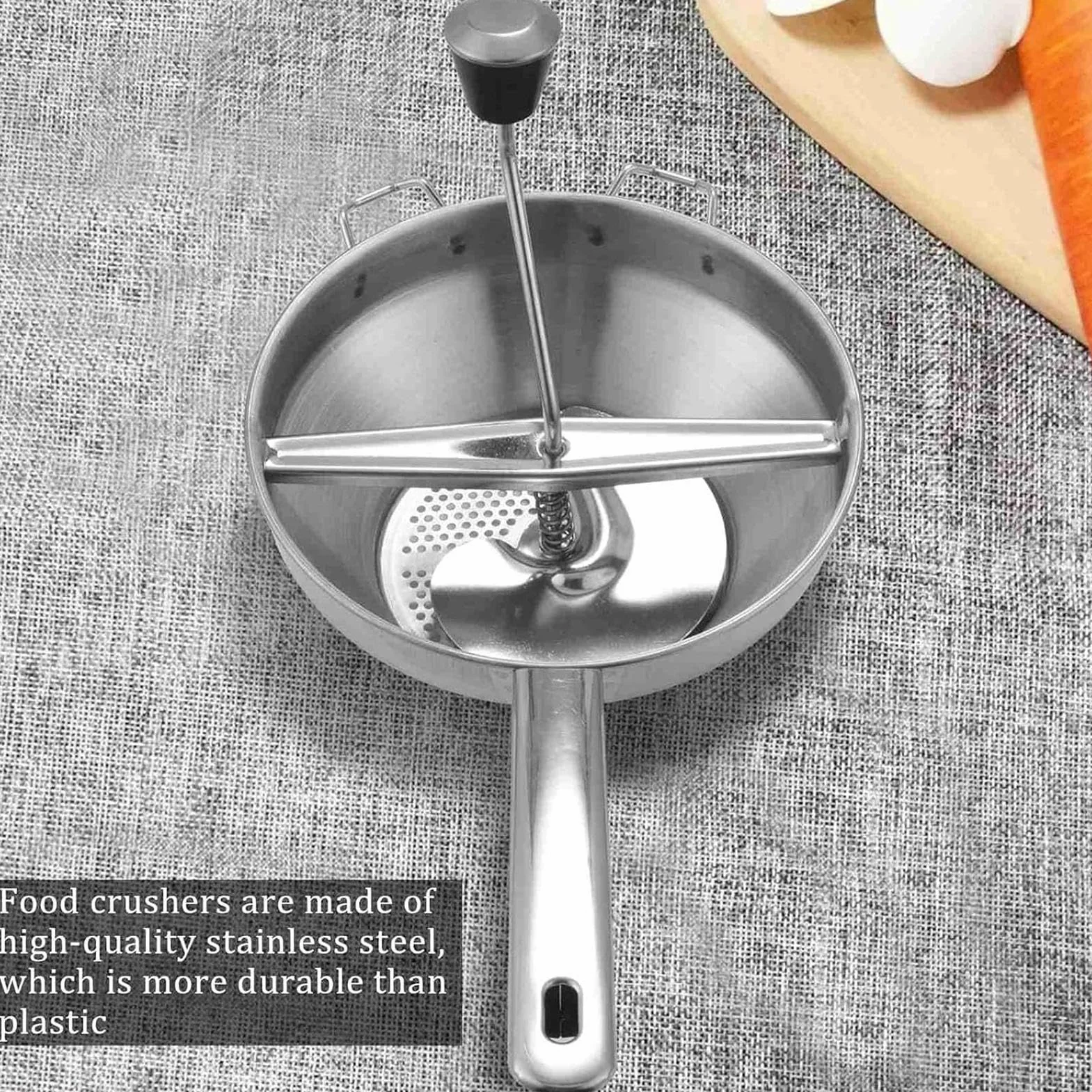 Presse-purée en Acier Inoxydable 525 g - Blender Multifonction avec Poignée Ergonomique