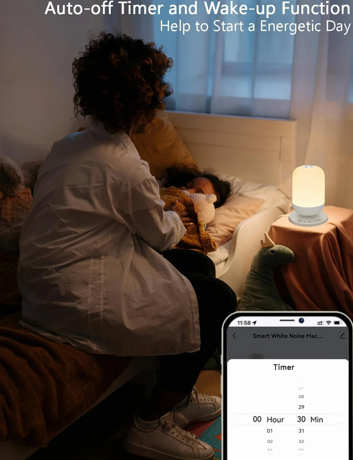 Intelligent machine à bruit blanc pour sommeil bébé adulte 34 sons apaisants veilleuse douce réveil minuterie contrôle Tuya Smart APP