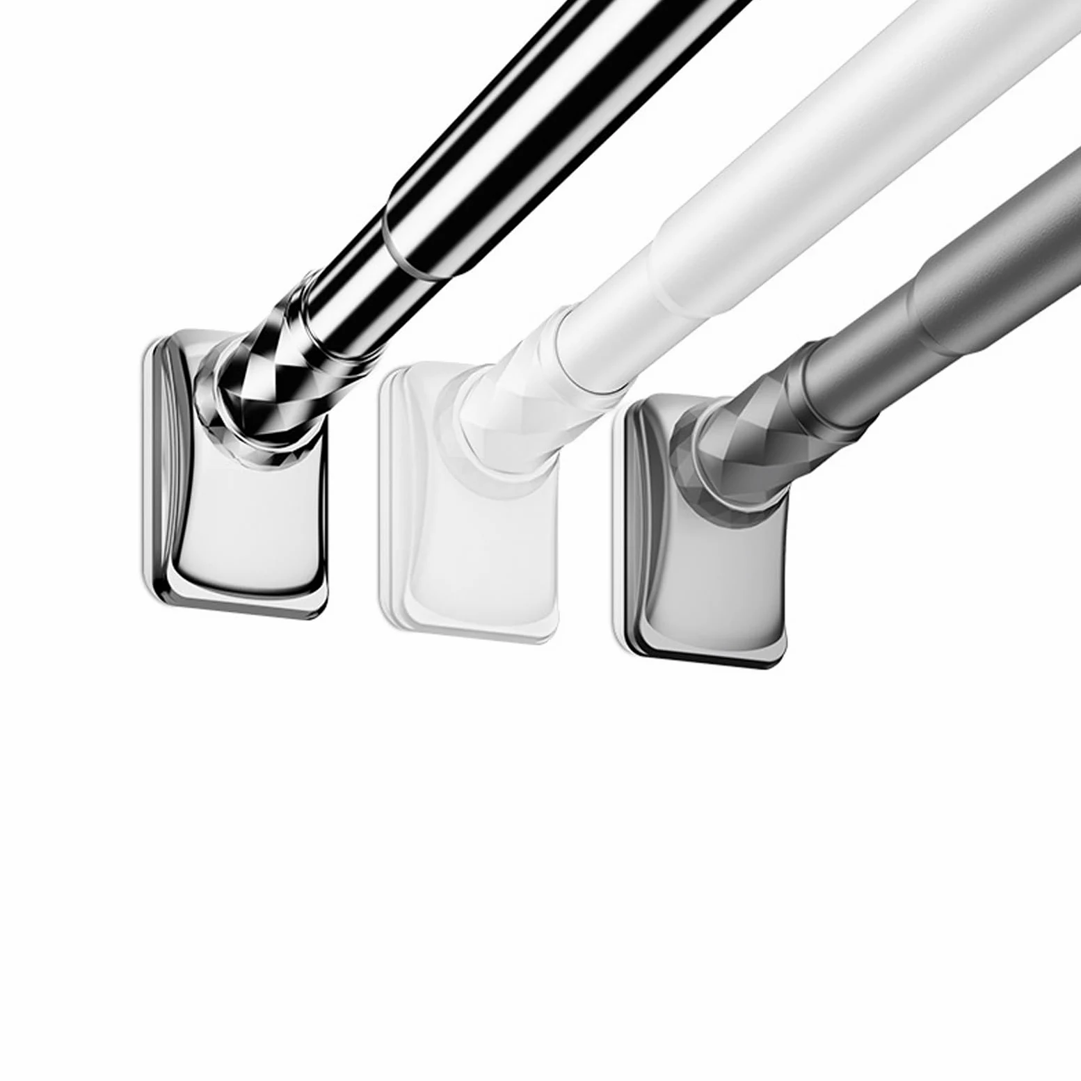 Tringle à rideau télescopique réglable sans perçage 40 x 500 cm de diamètre 3 m pour rideau de douche facile à assembler (blanc 50 x 75 cm)