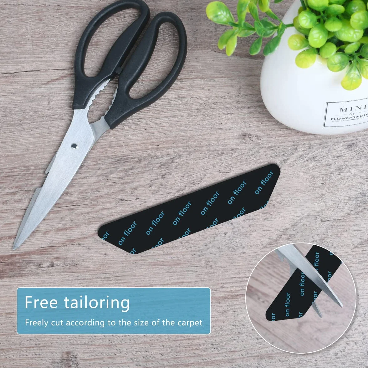 Vicloon 30pcs Anti Curling Carpet Grippers Coin Anti Derapant Tapis sous Tapis Autocollant pour Cuisine Salle de Bain Bureau