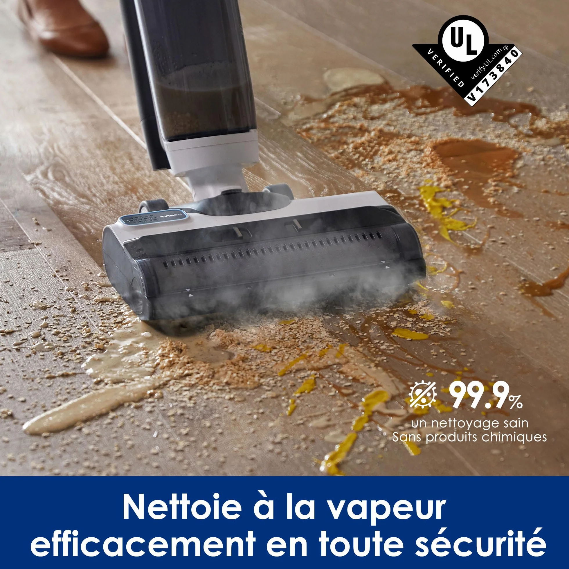 Tineco Floor One S5 Nettoyeur Vapeur Chaud pour Sols Durs avec Ecran Digital